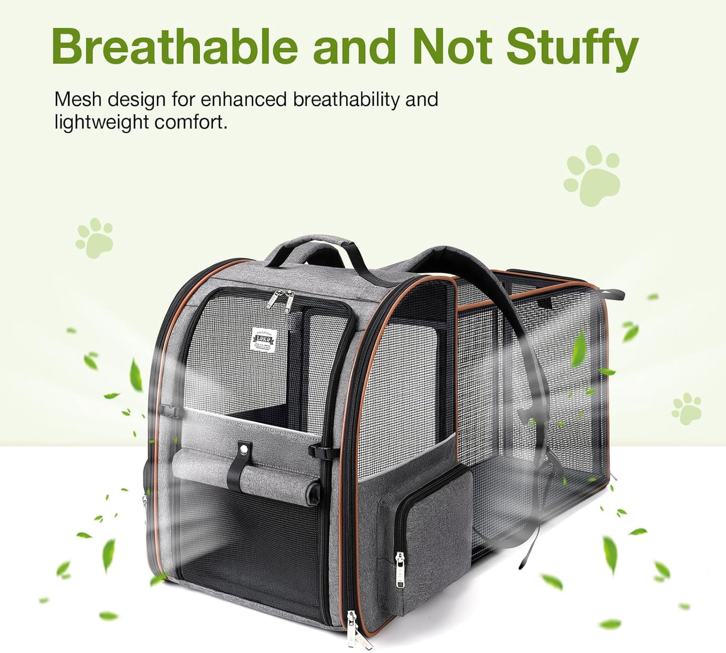Lekebobor Cat Carrier Backpack, Expandable Pet Carrier with Sun Shade 
