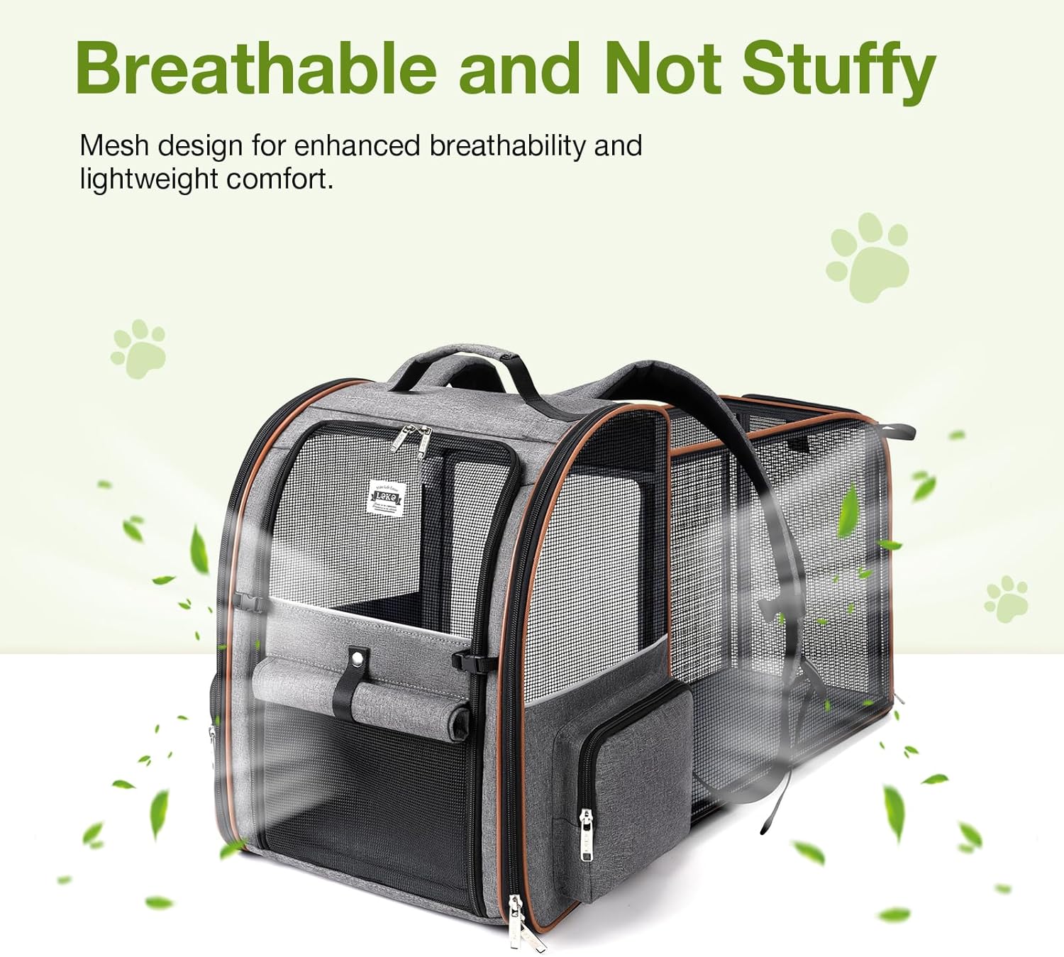 Lekebobor Cat Carrier Backpack, Expandable Pet Carrier with Sun Shade 