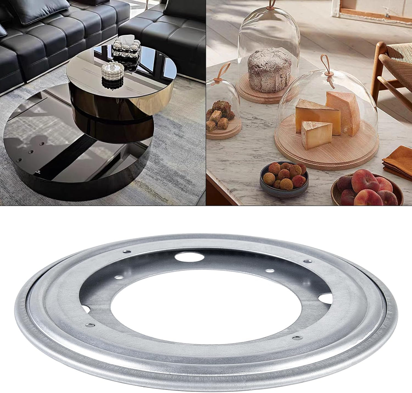 HSTECH 8 inch Lazy Susan, 400lbs Rotating Bearing Plate Heavy Duty for Rotating Table, Book Case, Serving Tray, Crafts Stand, Potted Plants, Shoe Rack(360˚ Rotation)