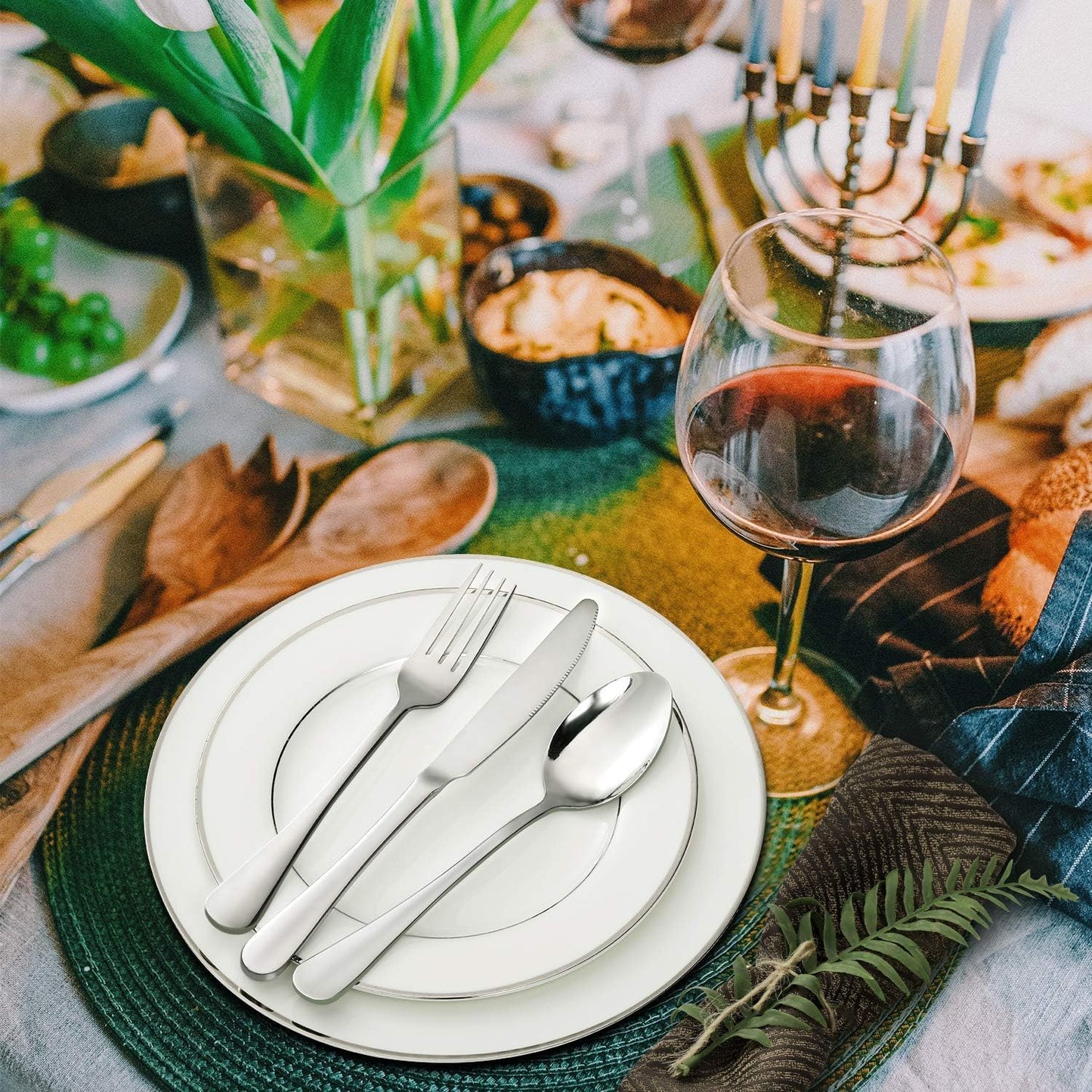 Hiware Dinner Forks Set, Food-Grade 18/8 Stainless Steel Forks Silverware, Mirror Polished, Dishwasher Safe - Set of 12, 8 Inches
