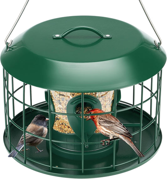 Kingsyard Tube Squirrel Proof Bird Feeders for Outdoor Hanging, Metal 