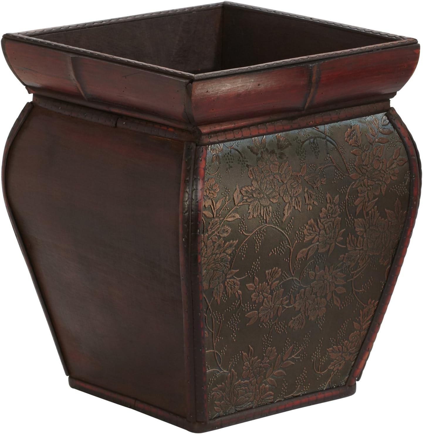 Nearly Natural 0523 Square Planters with Rim (Set of 4) Brown