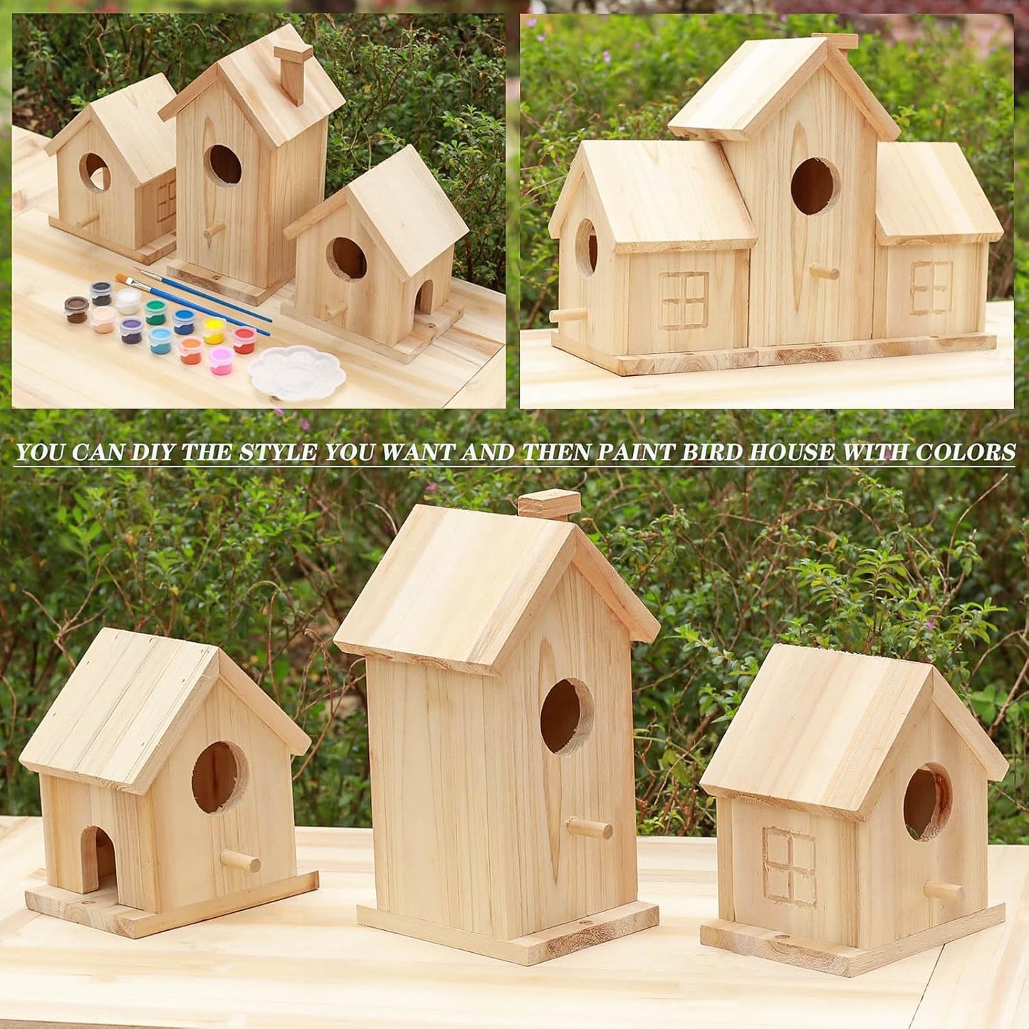 Wooden Bird House Kit,Outdoor Hanging DIY Birdhouse Kit for Kids Woodcraft,Bird Houses for Outside.