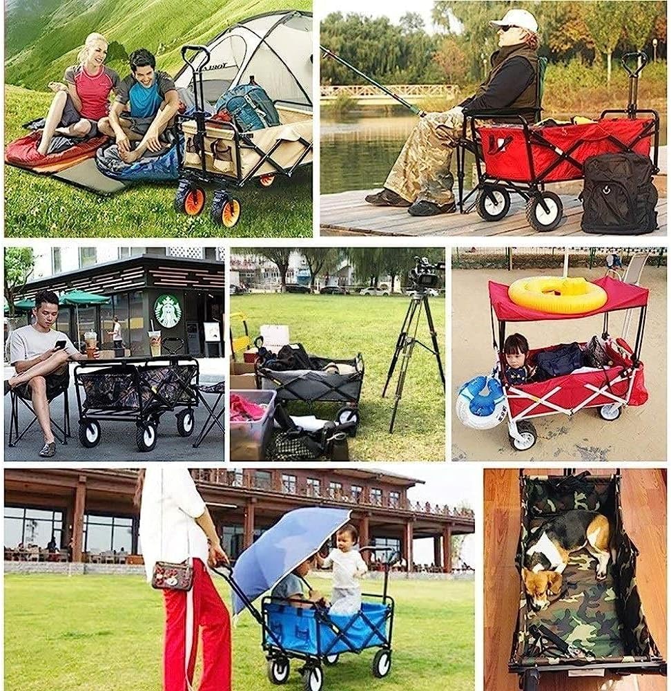 Handcart, Shopping Cart Folding Portable Trolley Cart, Multifunction G