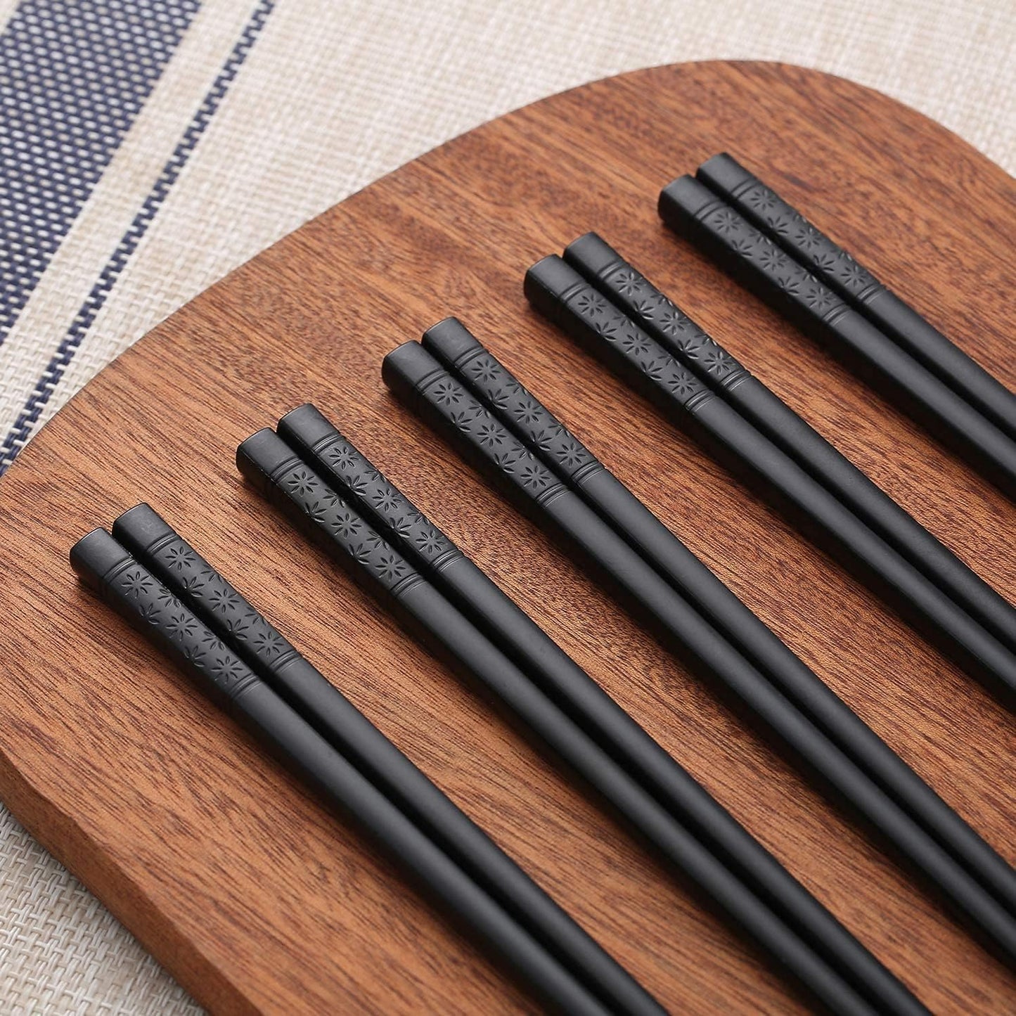 HIWARE 10 Pairs Fiberglass Chopsticks - Reusable Chopsticks Dishwasher