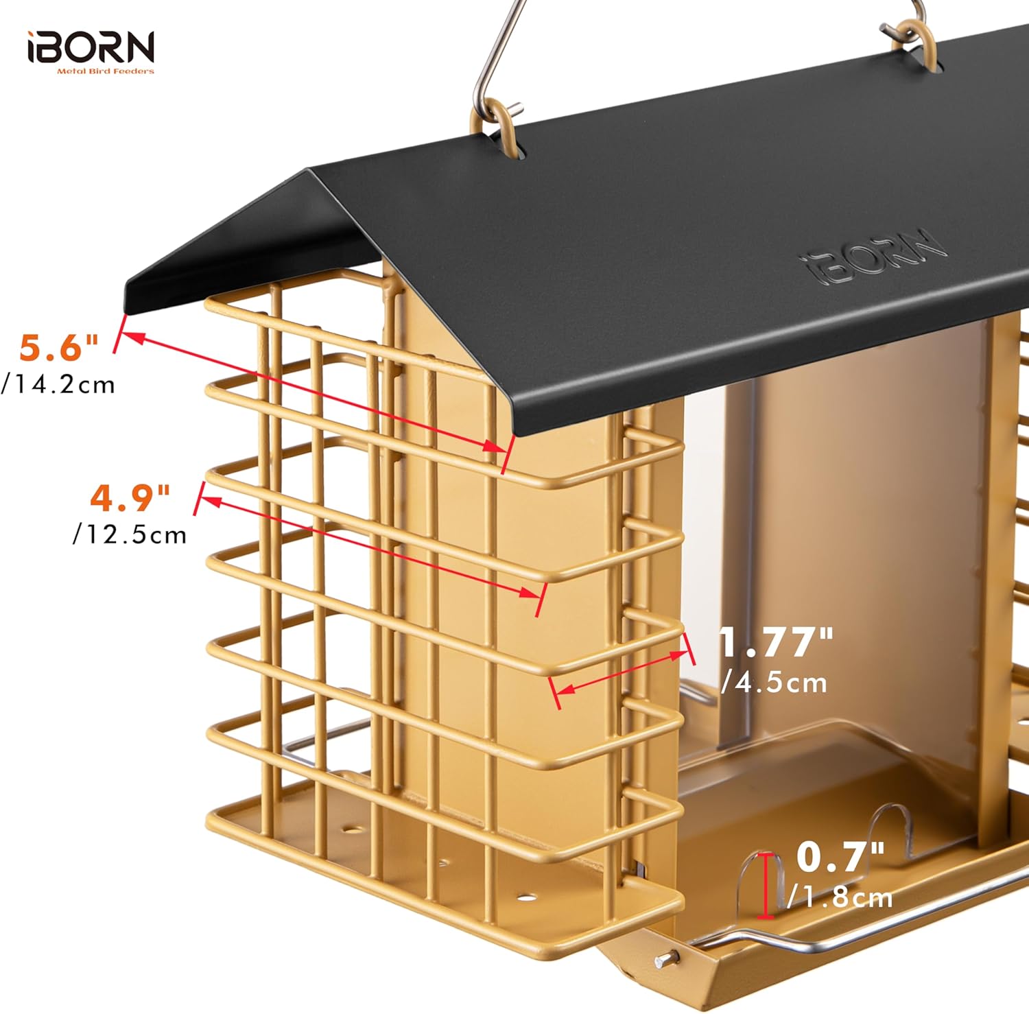 iBorn Bird Feeders for Outdoors,Bird Feeder with Double Suet Holders,S
