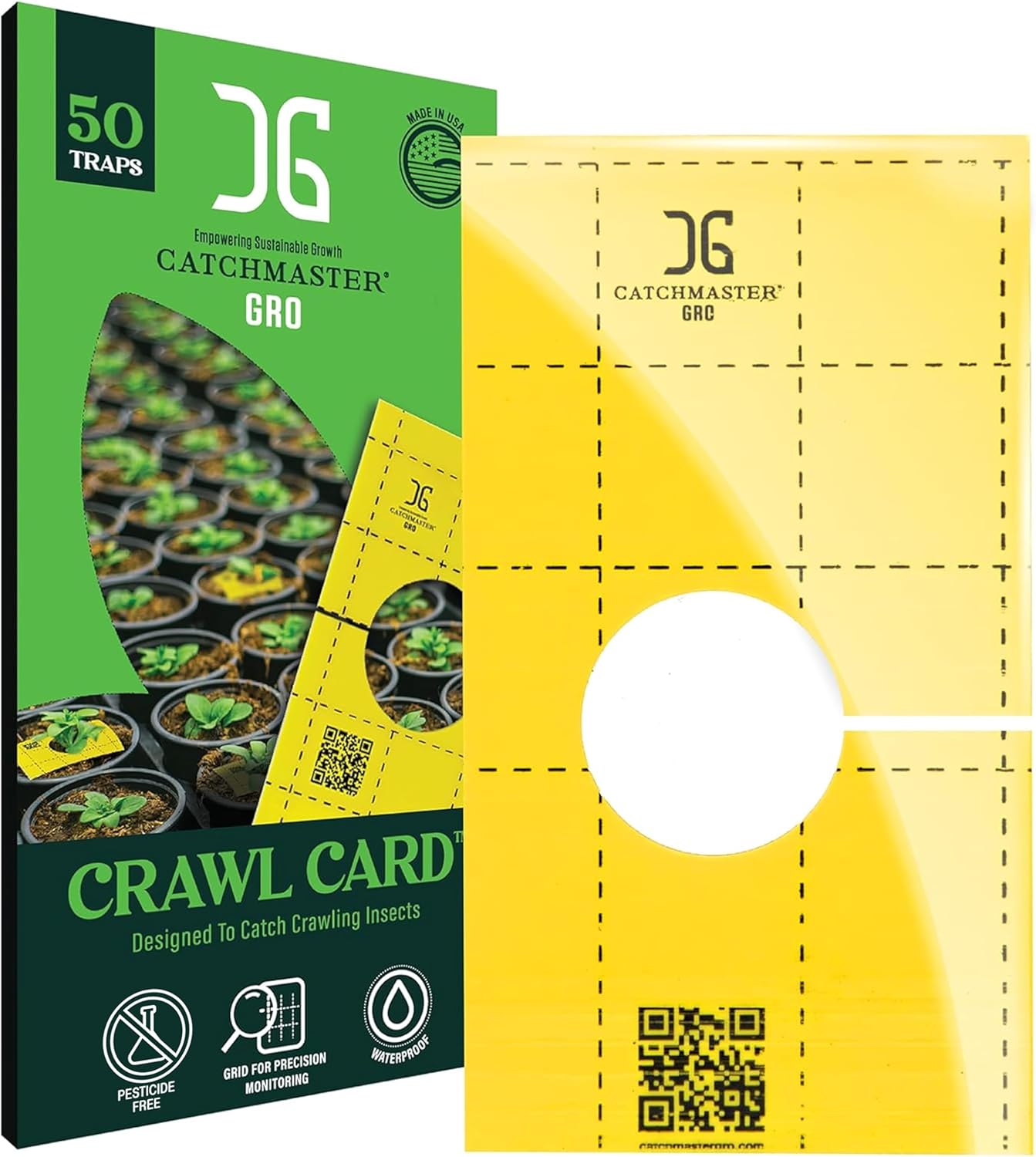Catchmaster GRO Yellow Pre-Cut Ready to Use Sticky Traps 50PK, Bug & F