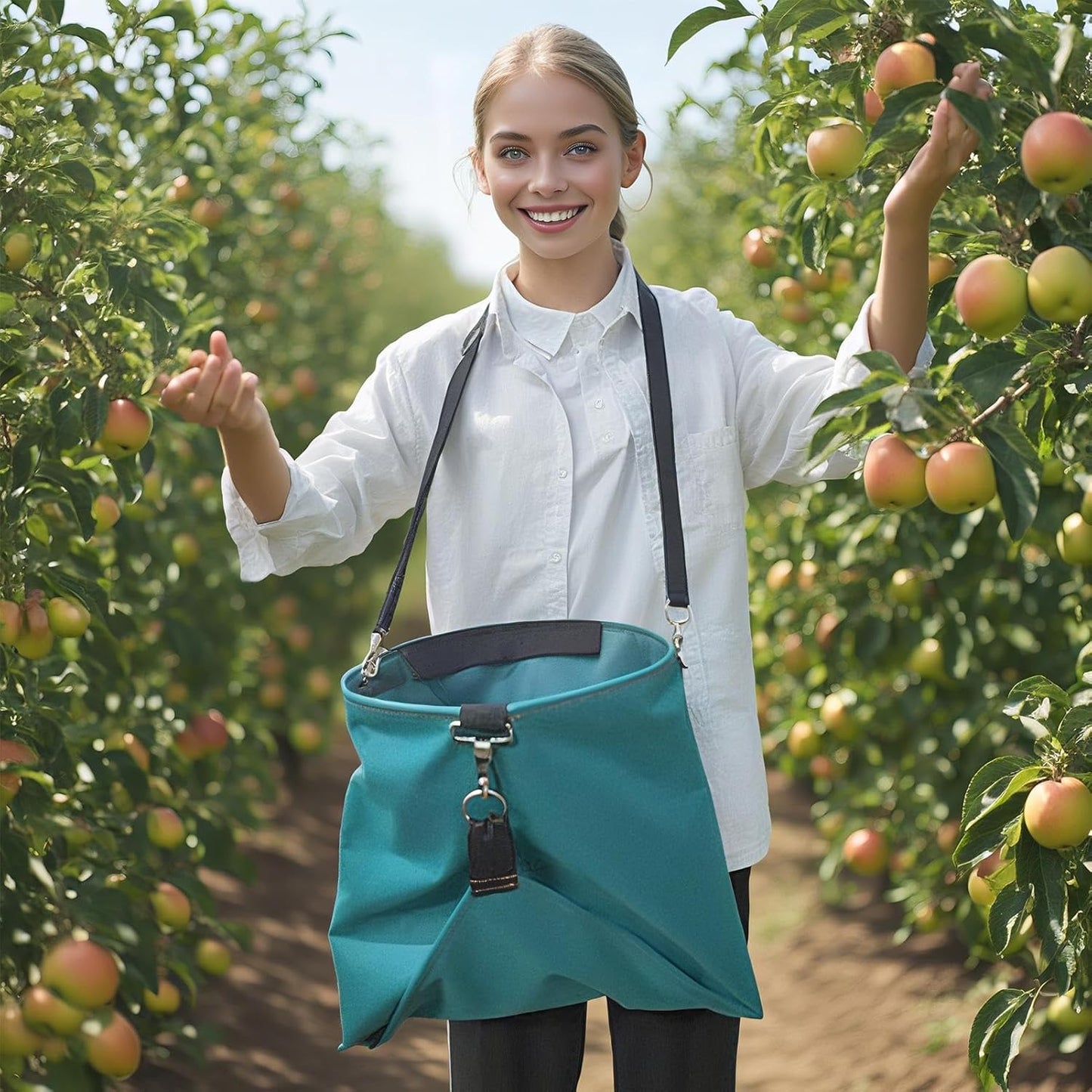 Garden Apron Pouch, Fruit Harvesting Bag, Quick with Release Design, Supply for Farm Berry, Florist Vegetable Accessory, Stylish Gift for Weeding Fruit Picking Daily Use Outdoor Large Storage