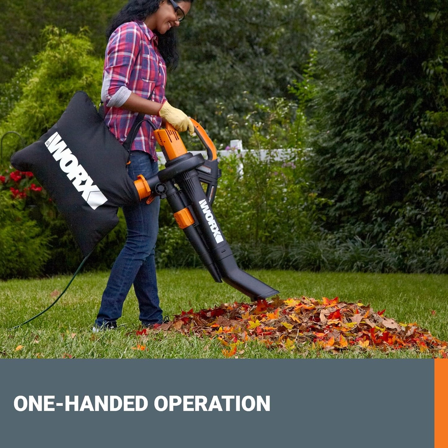 WORX Trivac 3 in 1 Electric Leaf Blower for Lawn Care, Leaf Vacuum wit