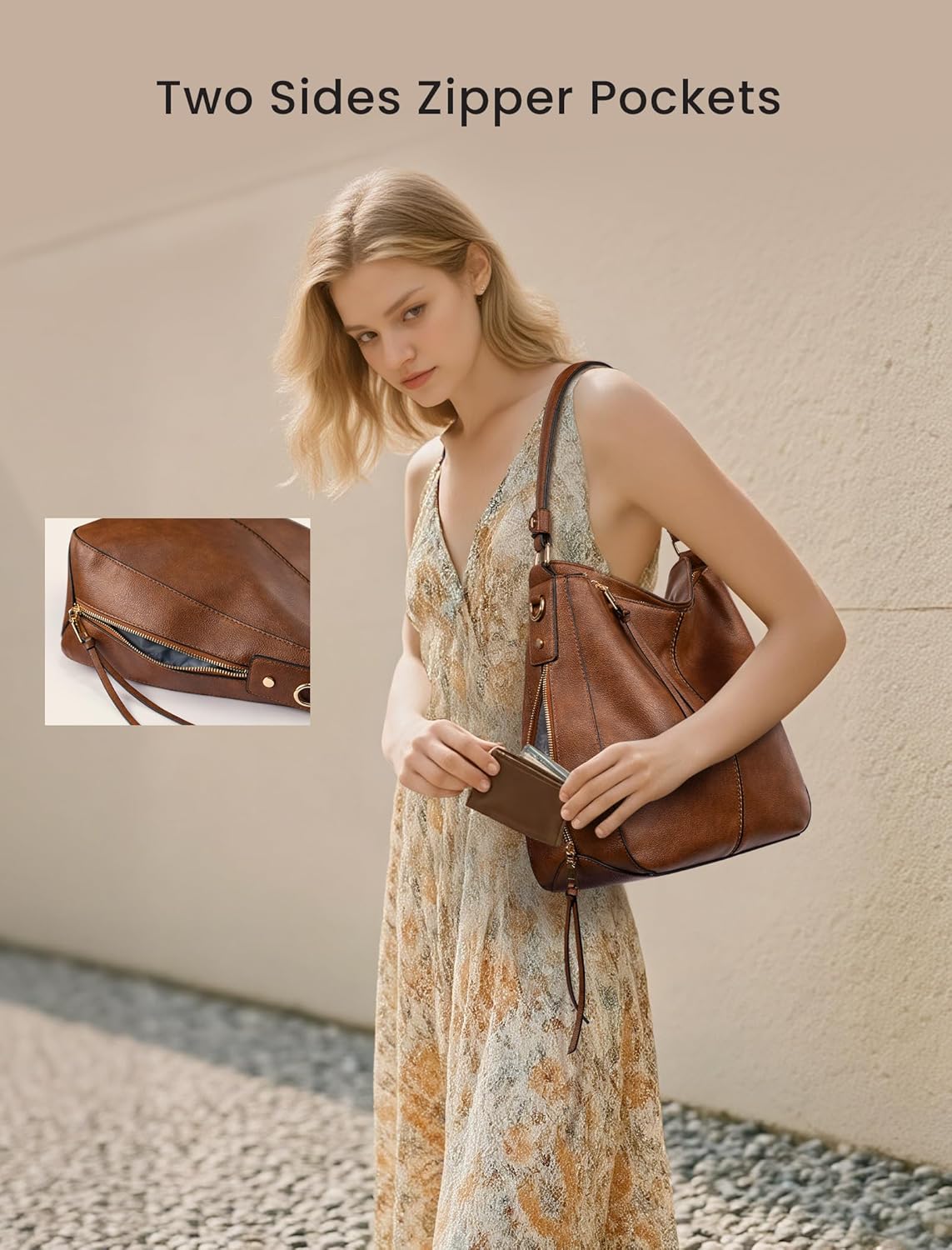 Realer Hobo Crossbody Bags for Women Designer Faux Leather Hobo Handba