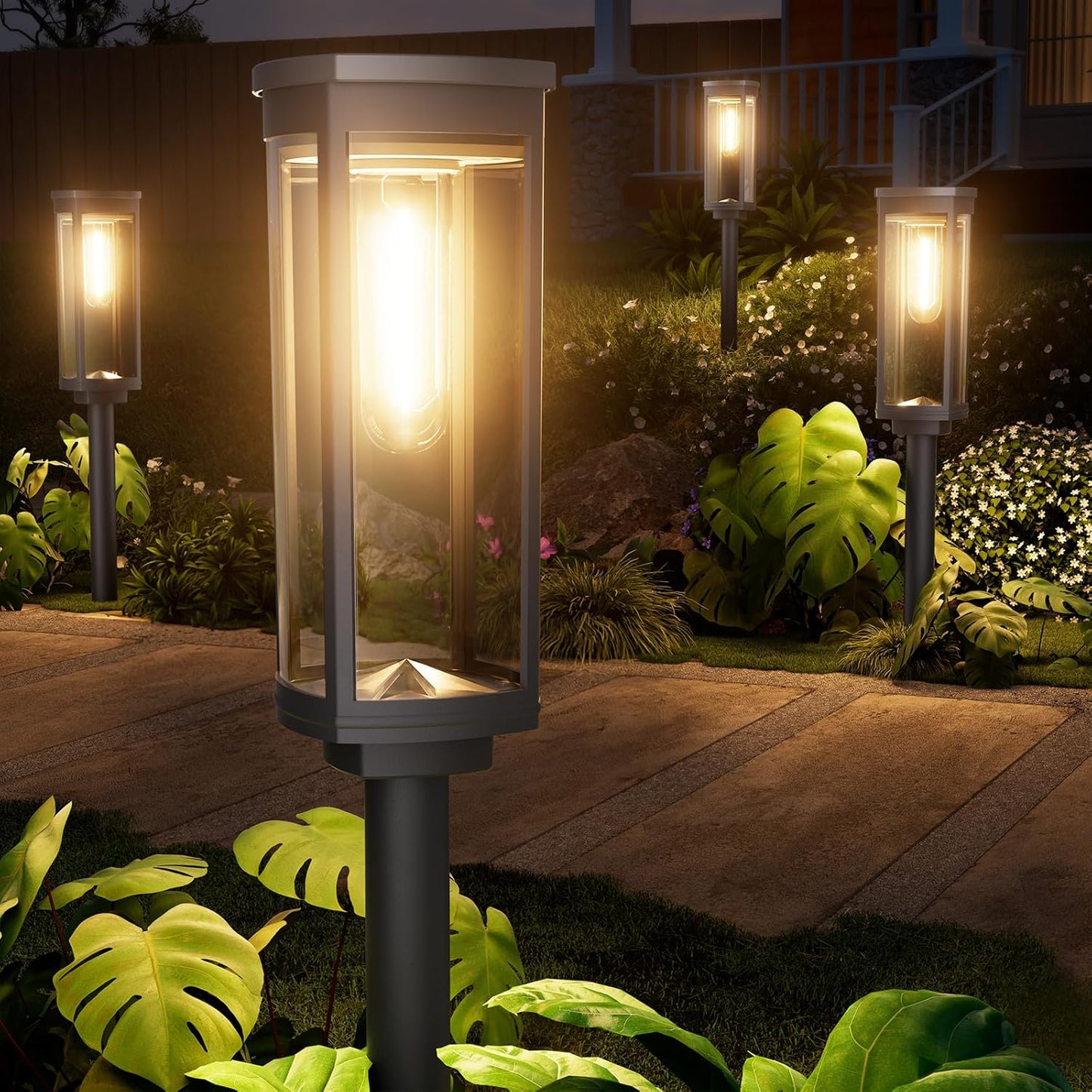 8 Pack Solar Pathway Lights Outdoor IP65 Waterproof Super Brightness S