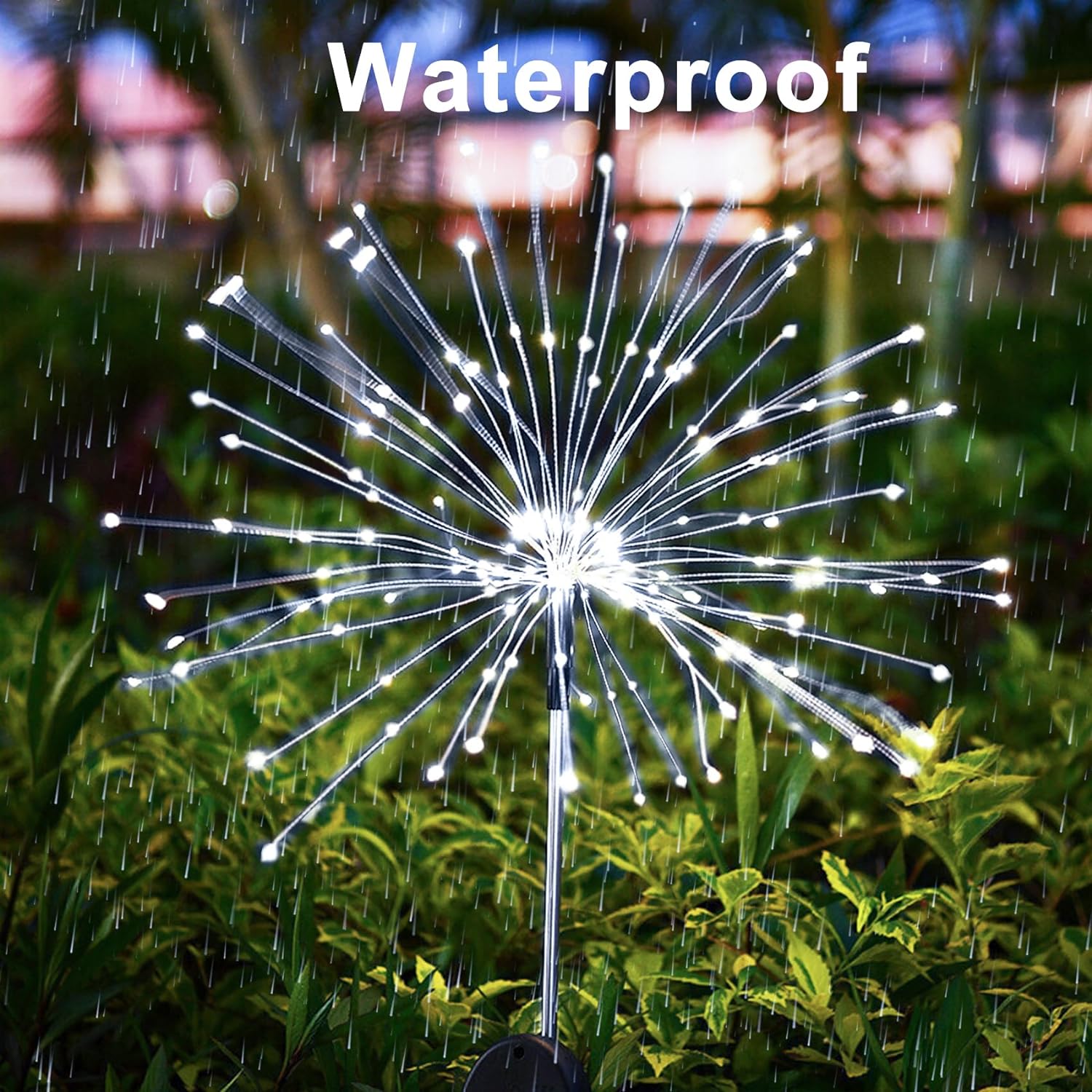 JJGoo Solar Firework Lights, 2 Pack 120 LEDs 2 Lighting Modes Solar Ga
