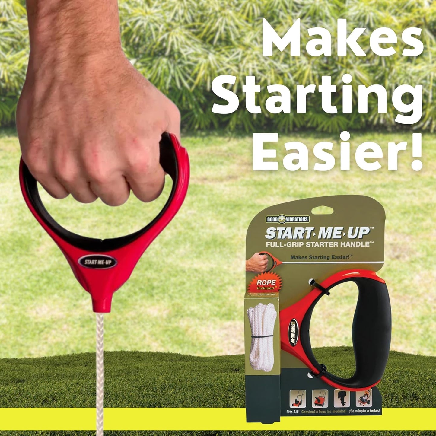 Good Vibrations Start Me Up Full Grip Lawn Mower Starter Handle – Univ