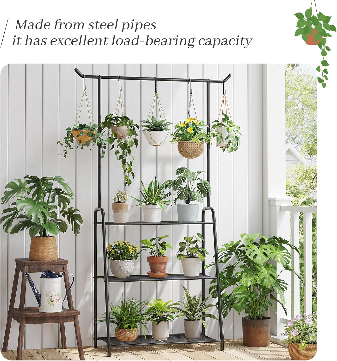 Plant Stand Indoor Outdoor,Metal Plant Stands for Multiple Plants,3 Ti