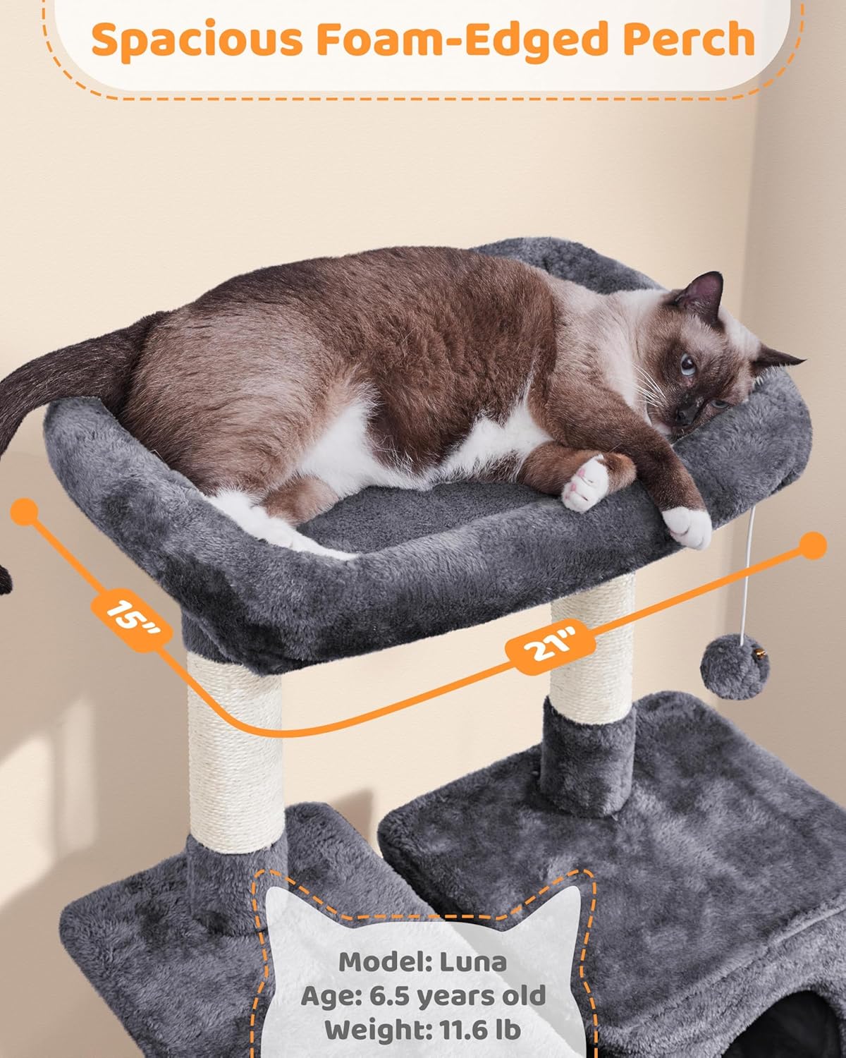 Yaheetech Large Multi-Level Cat Tree, 63 Inches Tall with Sisal-Covere