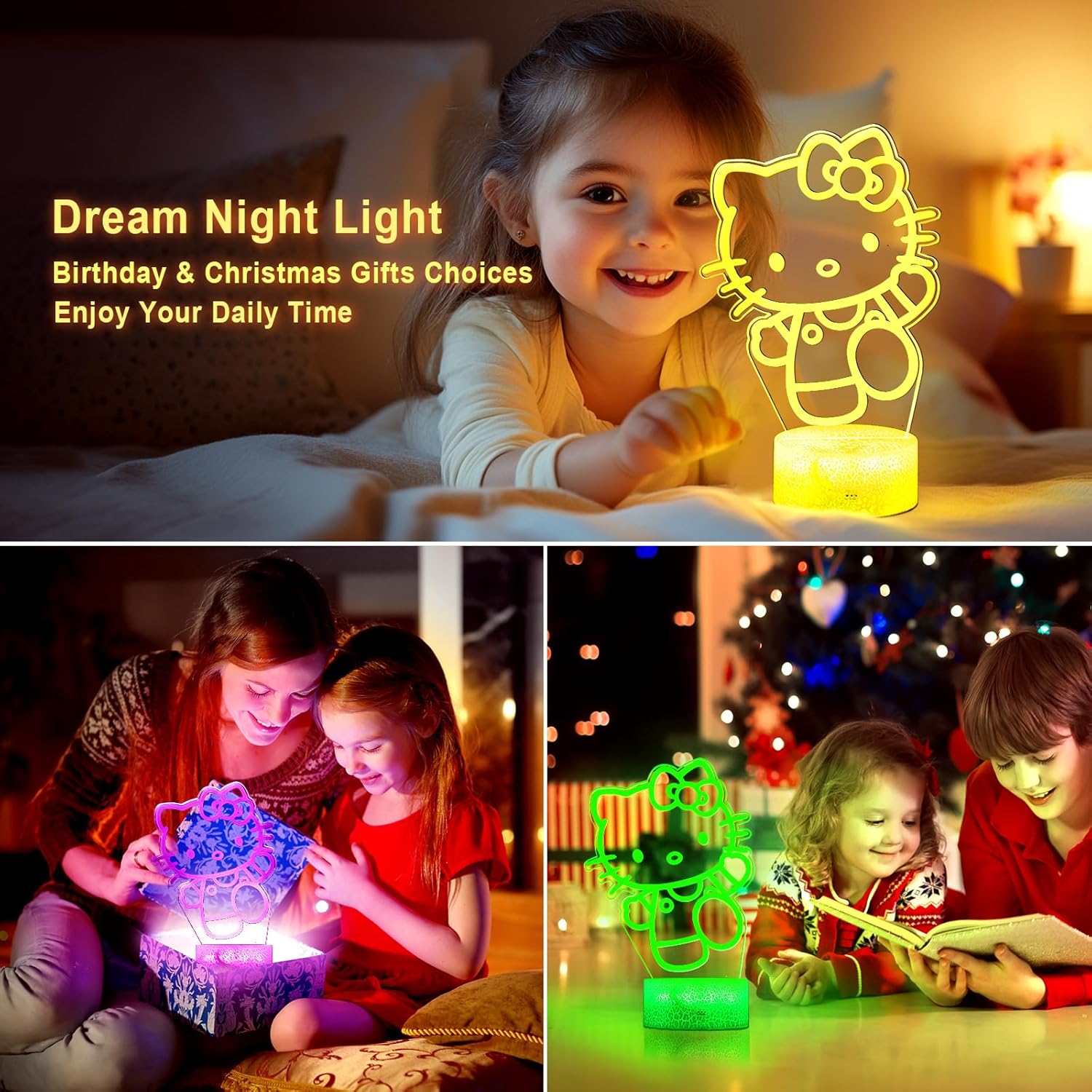 16 Colors Cartoon Night Light, Anime Character Change Decor Lamp with 