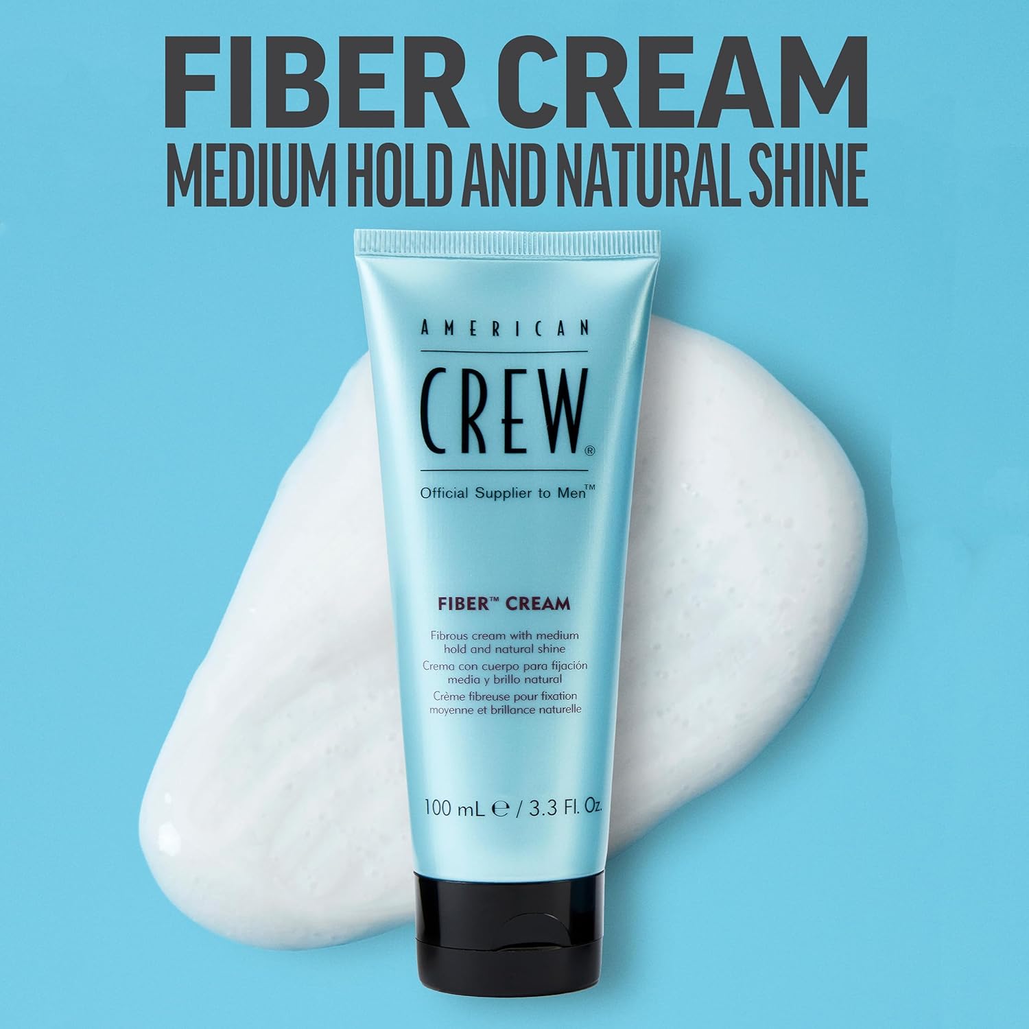 American Crew Men's Fiber Cream, Like Hair Gel with Medium Hold & Natu
