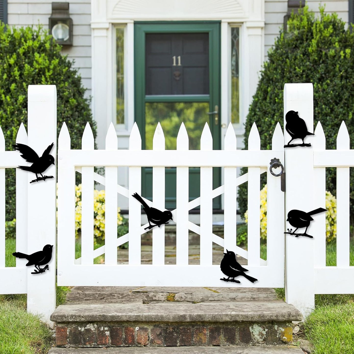 Pigort 6 Pieces Metal Bird Wall Art, Outdoor Fence Wall Art Decor, Hanging Decoration for Garden Yard Living Room Bedroom Patio Balcony