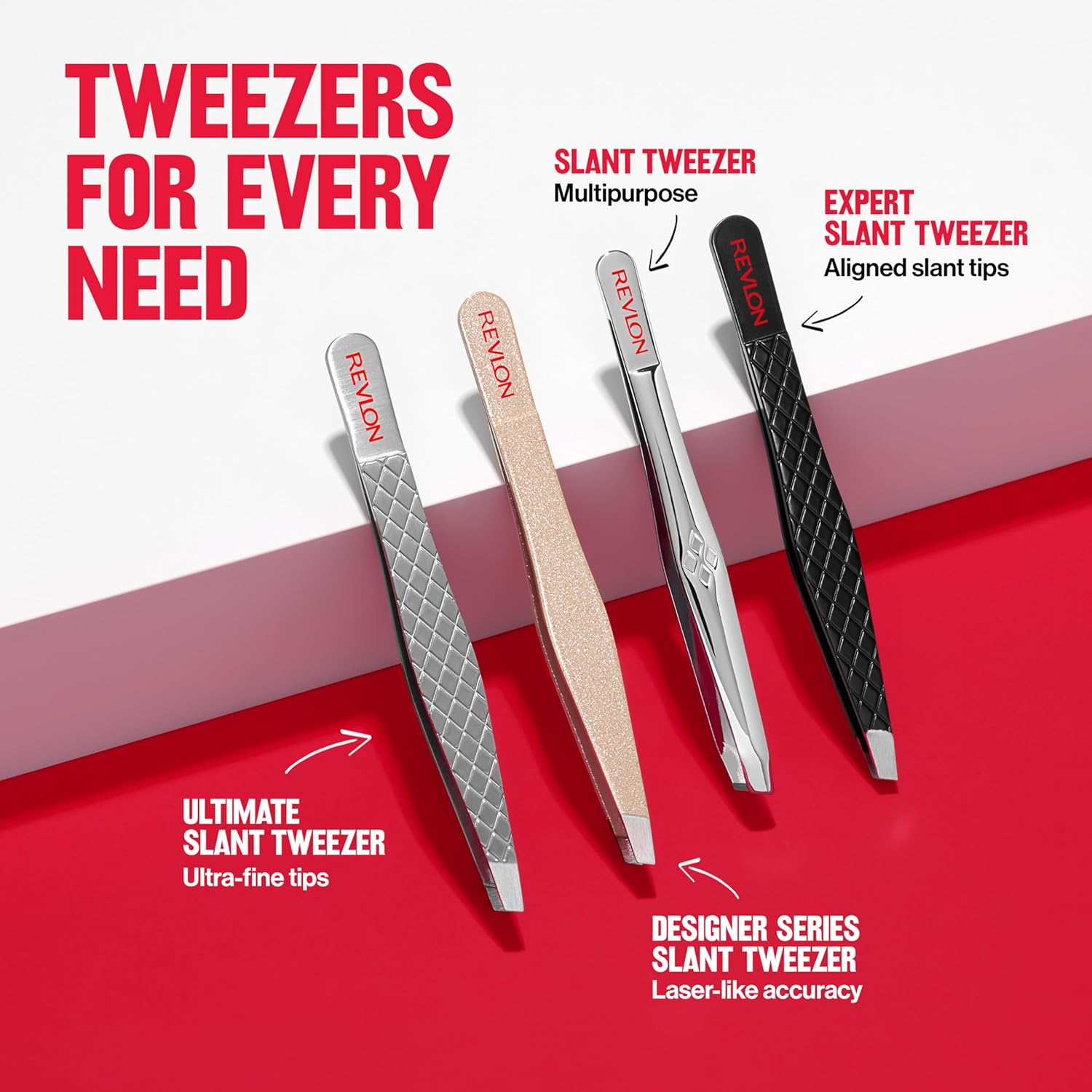 Revlon Expert Slant Tweezer, High Precision For an Easy Hair Removal, 
