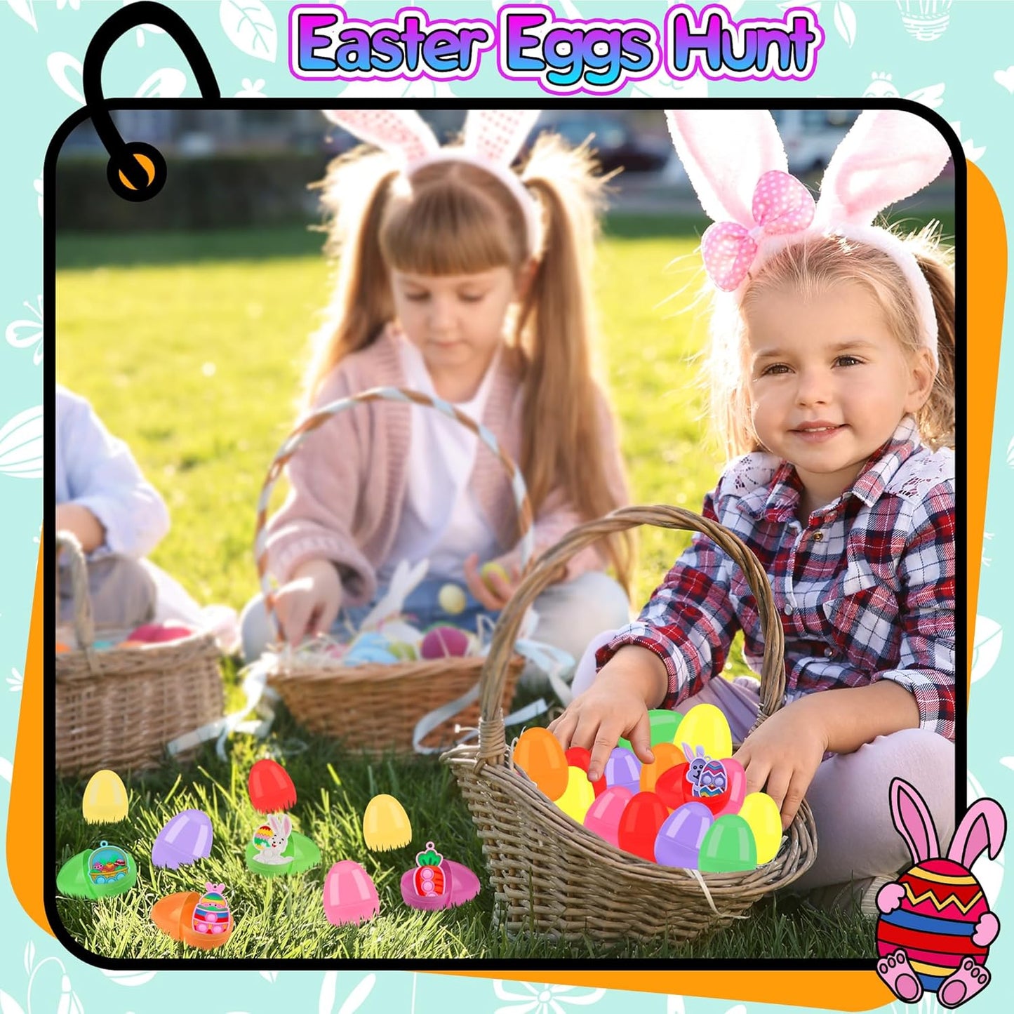 24PACK Prefilled Easter Eggs with Easter Pop Toys, 2.75inch Easter Eggs Filled with Toys, Easter Basket Stuffers for Kids