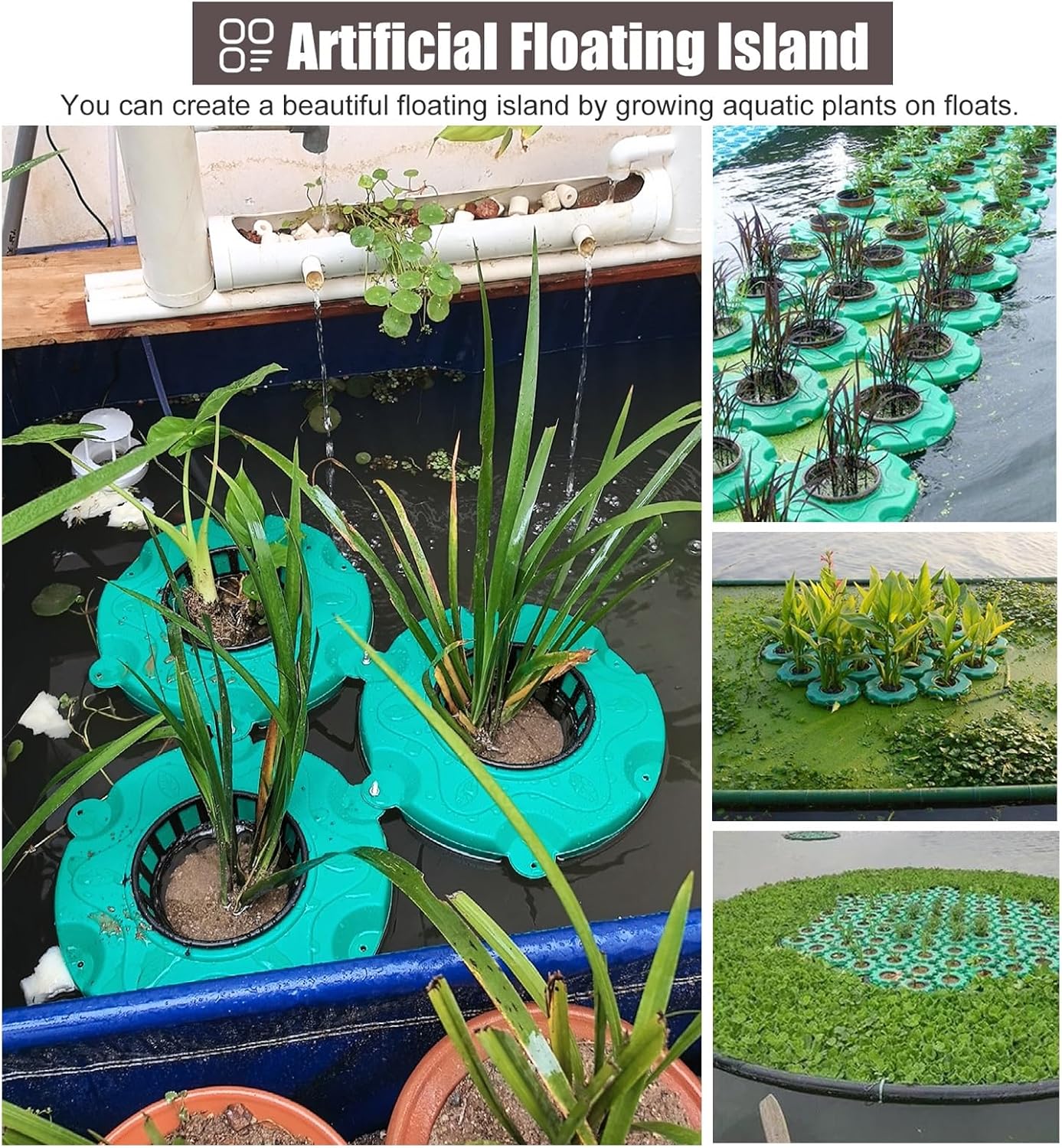 Aquarium Water Plants Floating Planter Basket Outdoor Plant Island for