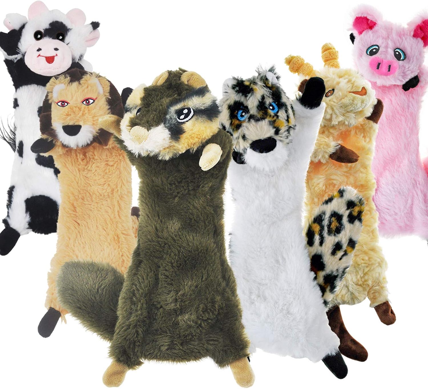 SHARLOVY Dog Squeaky Toy No Stuffing 6 Pack, Dog Toys Crinkle for Smal