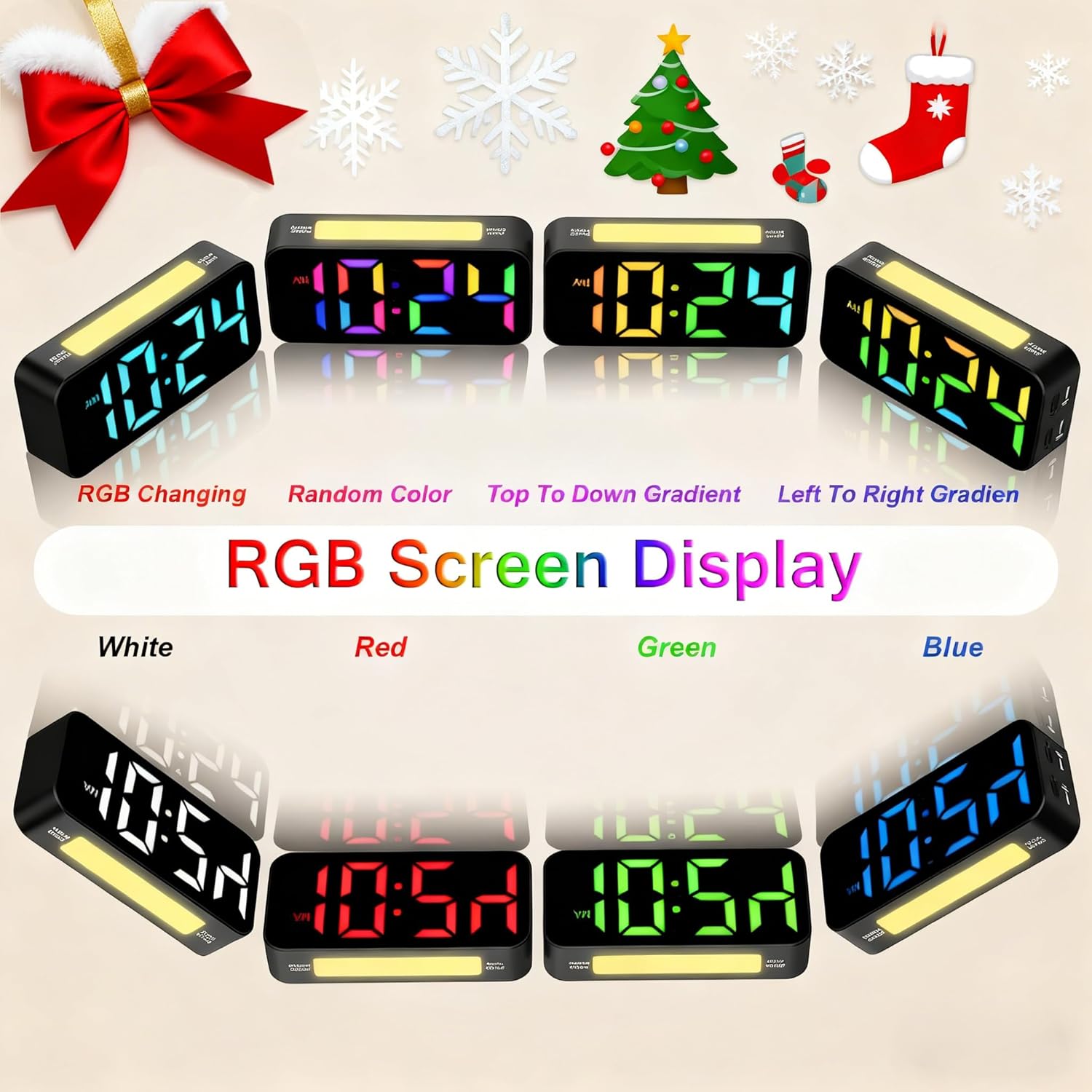Loud Alarm Clocks for Bedrooms Heavy Sleepers, Plug-in Digital Bedside