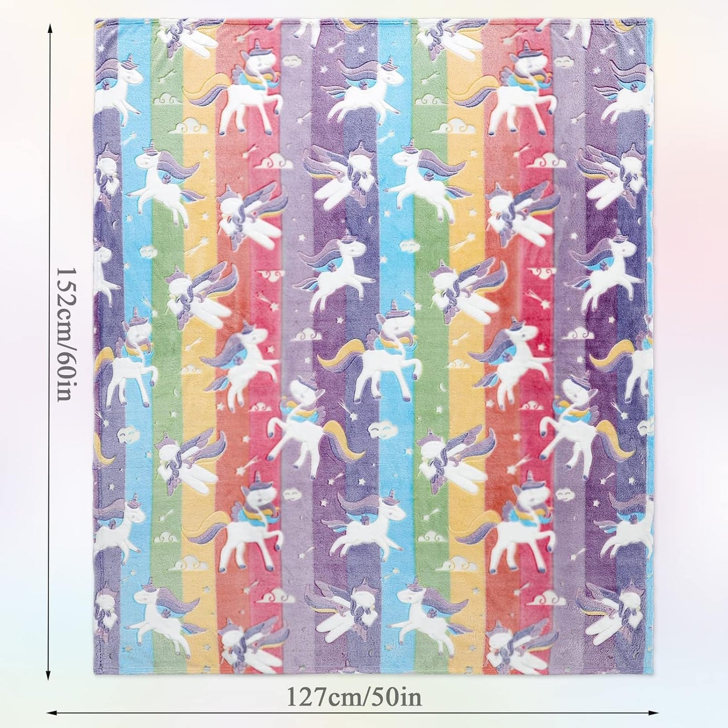 Glow in The Dark Blanket Unicorns Gifts for Girls, Soft Blanket 3 4 5 6 7 8 9 10 Year Old Girl Gifts, Toddler Girls Toys Age 6-8, Easter Gifts for Kids Birthday Gifts Presents, 50"x60"