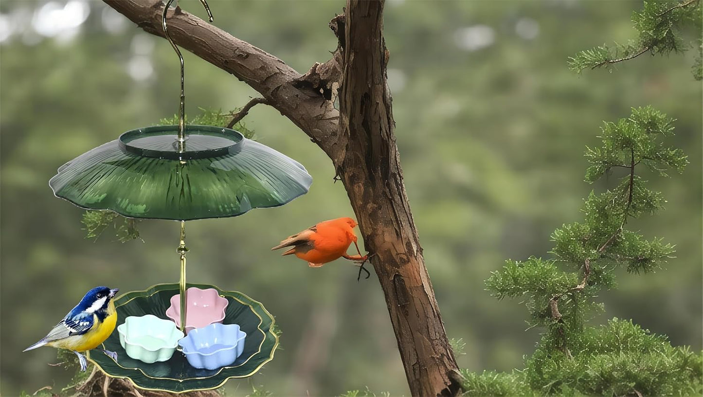 Hanging Feeding Birds Wild Bird for Attracting Suitable for Outdoor Platform (Green)
