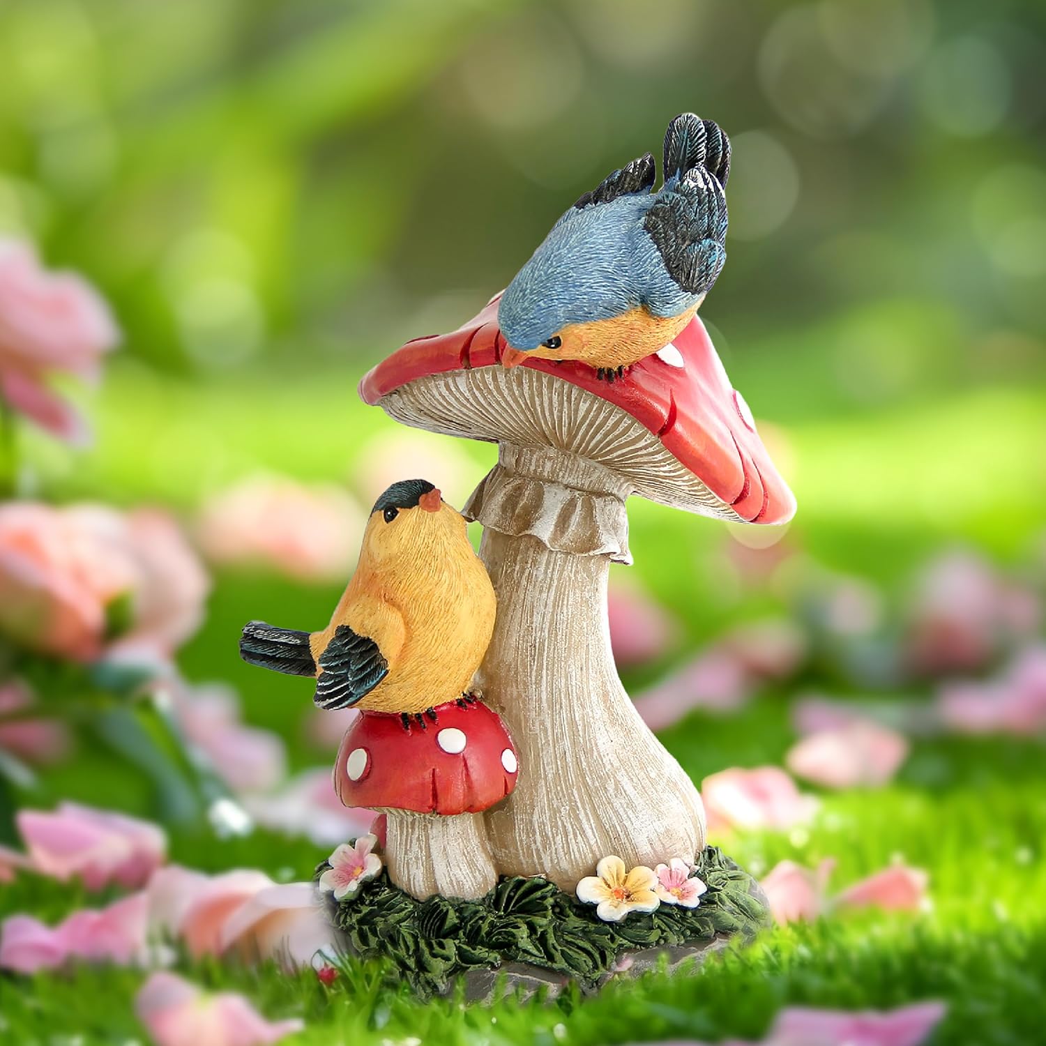 Leekung Bird Garden Statue for Outdoor Decorations,Bird Figurines Mush