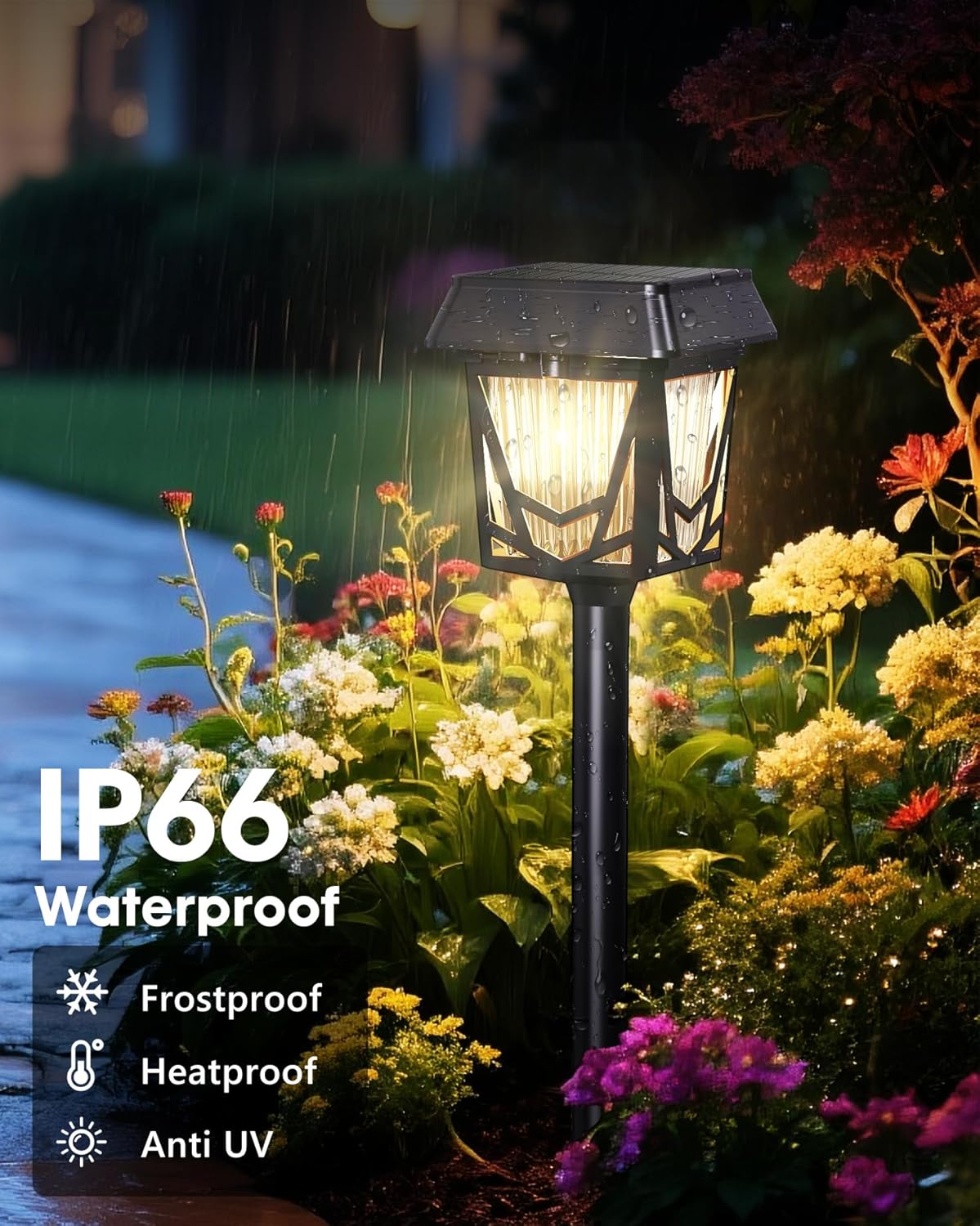 Solar Pathway Lights, Outdoor Lights Waterproof 6 Pack, Large Solar Pa