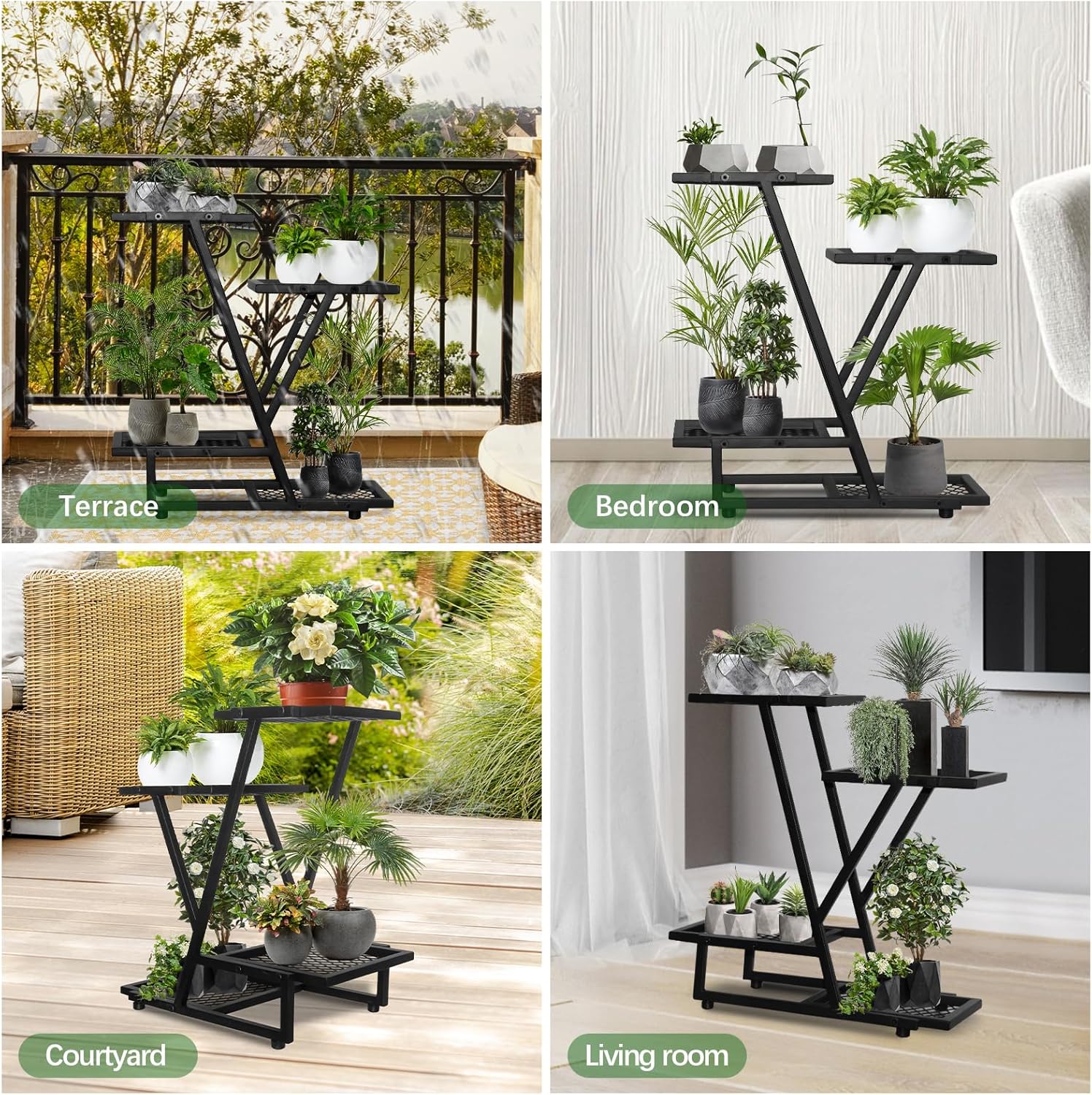4Tier plant stand，outdoor plant stands for patio，Planter Display Shelv
