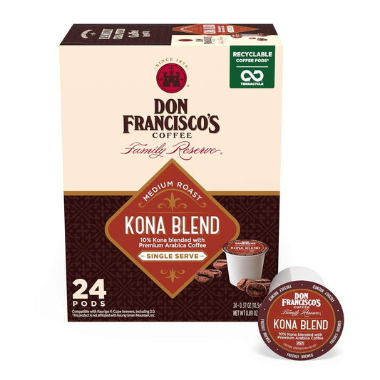Don Francisco's Kona Blend Coffee Pods, 24 Count, Medium Roast, Compat