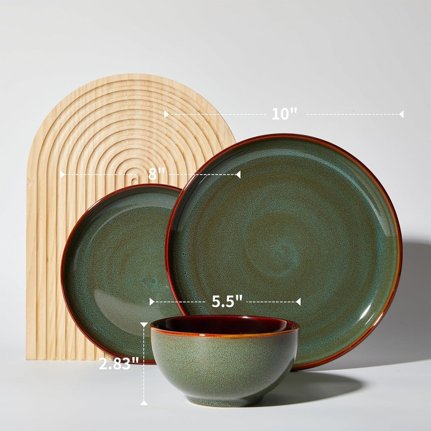 Stoneware Dinnerware Sets, Ceramic Plates and Bowls Set, Microwave & D