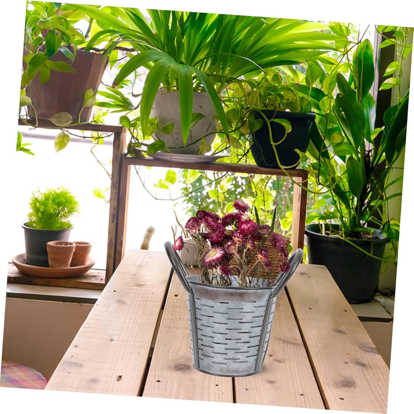 PRETYZOOM Vintage Flower Arrangement Holder Iron Flowerpot Home Planti