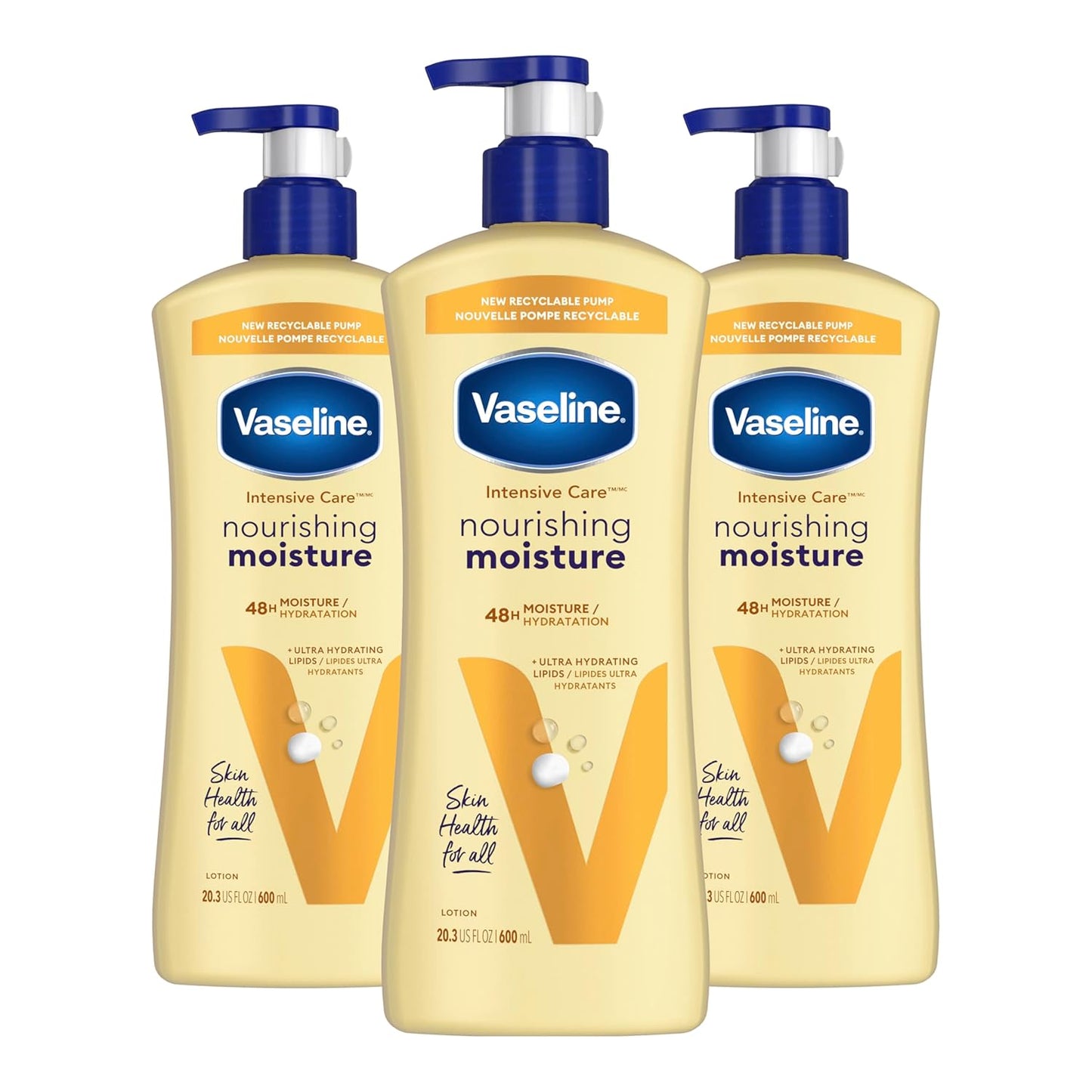 Vaseline Intensive Care Nourishing Moisture Body Lotion 3 Pk Made with