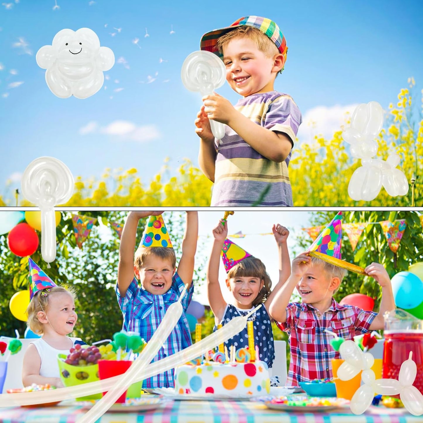 260 Balloons Clear Long Skinny Latex Balloon for Balloon Animals, 100Pcs Twisting Ballon Shine for Balloons Arch Party Supplies Weddings Birthday (Clear)