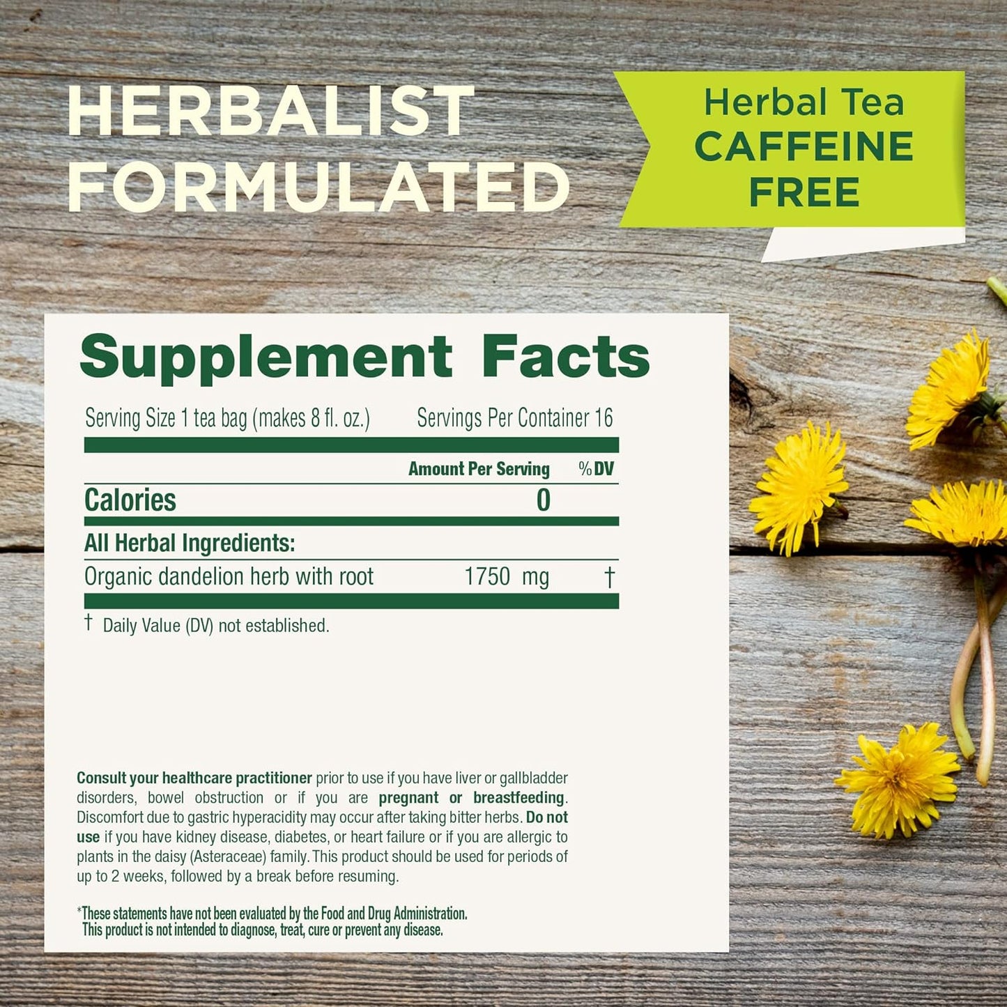 Traditional Medicinals Organic, Dandelion Leaf & Root - Dandelion Root