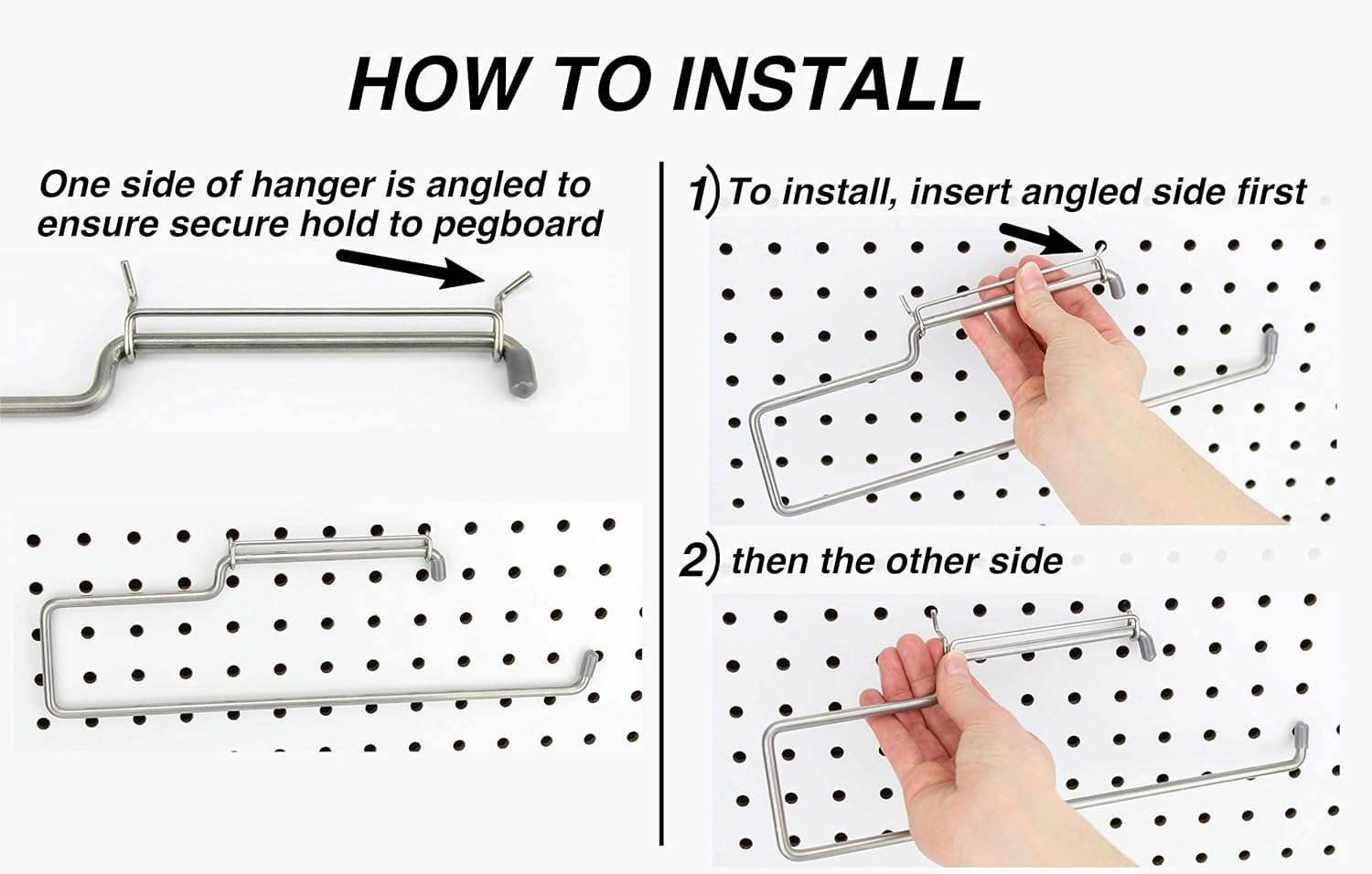 RightArrange One-Handed Tear Pegboard Paper Towel Holder - Stainless S