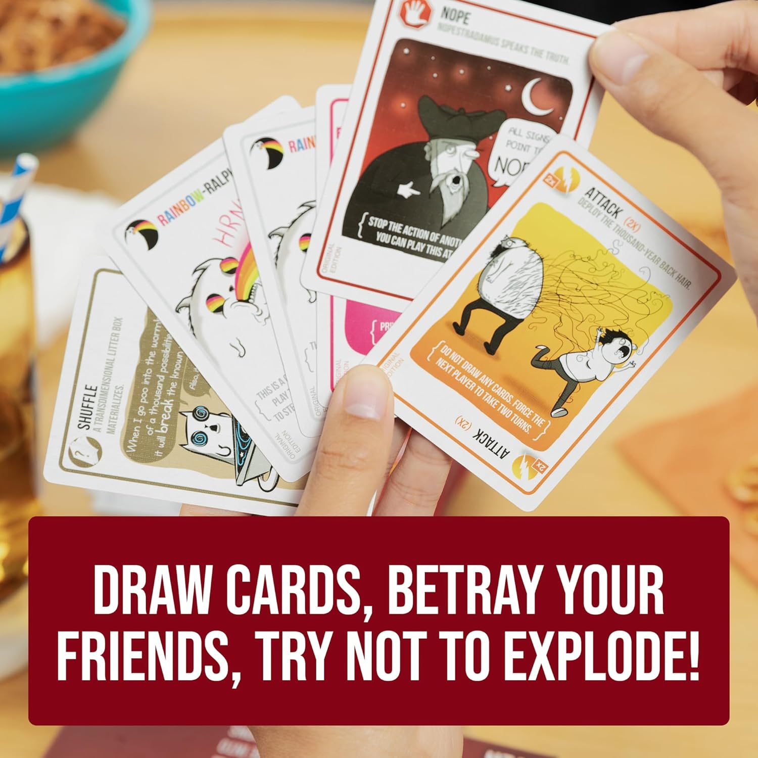 Exploding Kittens Original Edition - 2-5 Players - Ages 7+ - 15 Minute
