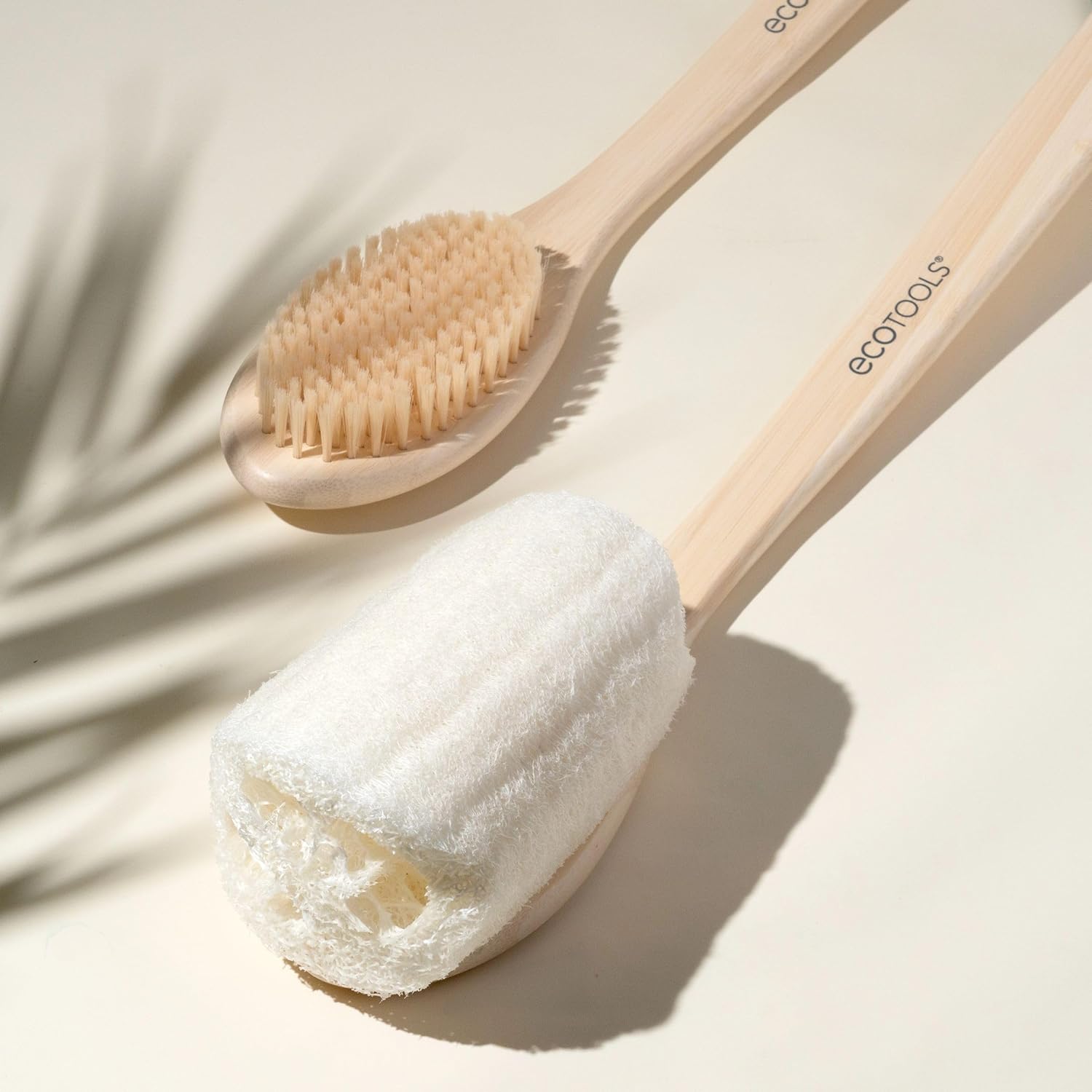 EcoTools Bath Bristle Brush, Bath Brush with Long Handle, Cleanse Back
