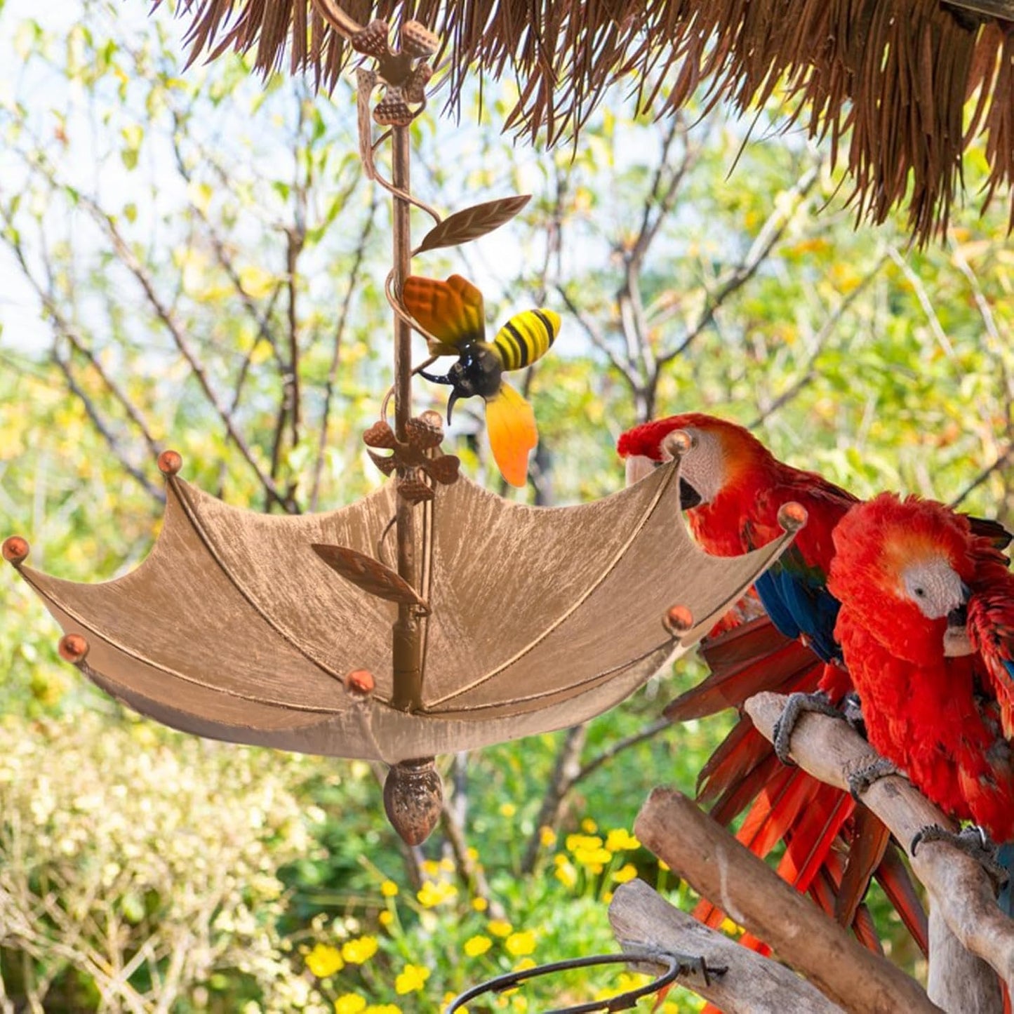 Bird Feeders - Hangable Umbrella Shaped Hummingbird Food Tray for Outd
