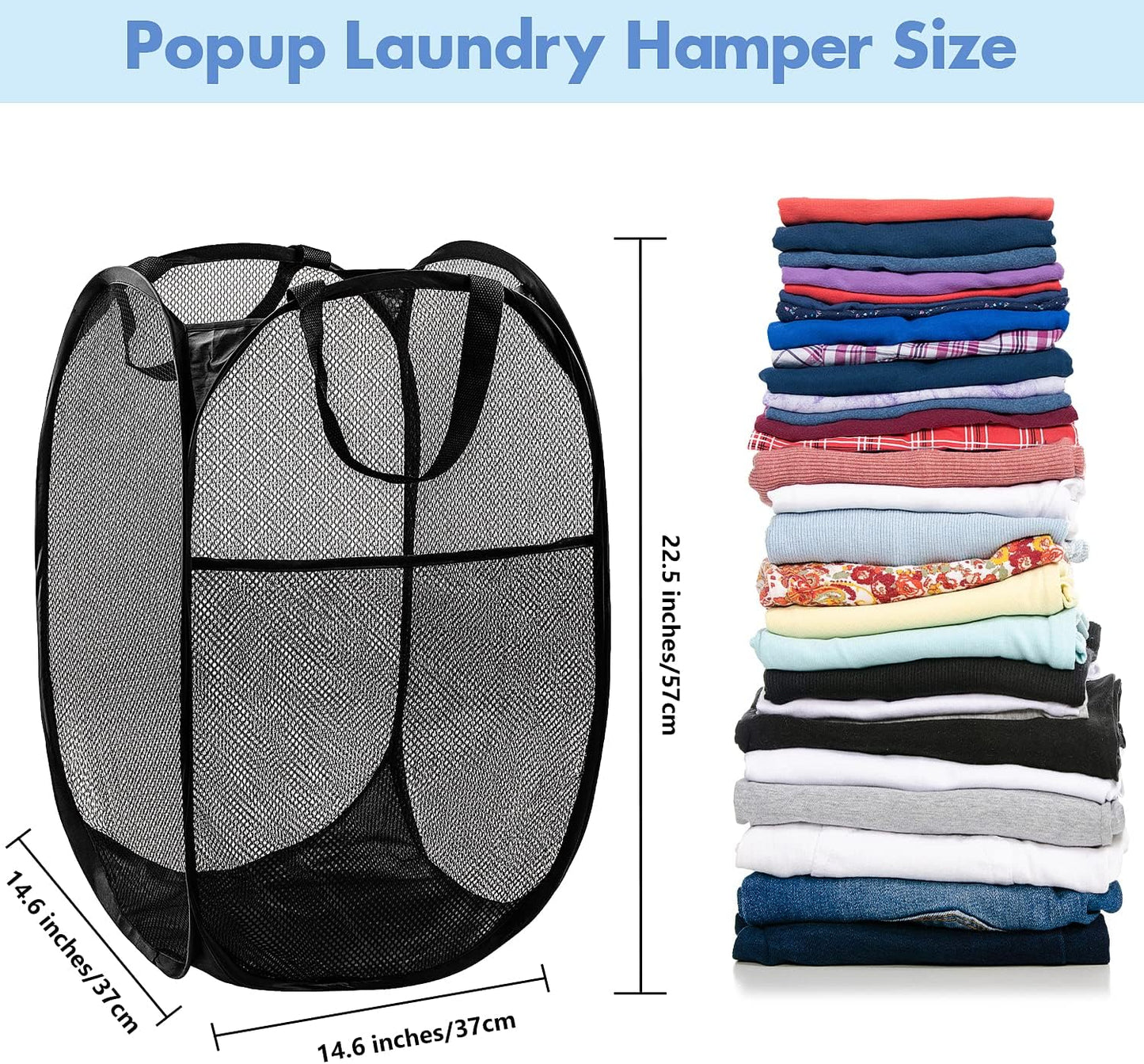 DUCOO Pop Up Hamper, 1 PCS Mesh Pop Up Laundry Hamper, Foldable Mesh L