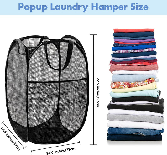 DUCOO Pop Up Hamper, 1 PCS Mesh Pop Up Laundry Hamper, Foldable Mesh L