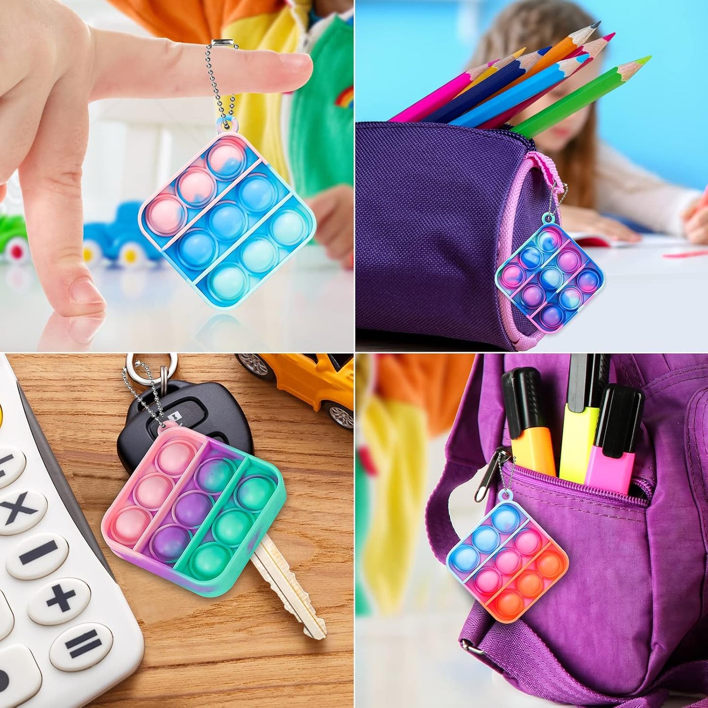 Pop Fidget Toys Bulk Its Party Favors for Kids 4-8 8-12 30 Pack Mini Pop Keychain It Easter Basket Stuffers Egg Fillers Small Fidgets for Classroom Prizes Student Gifts Birthday Goodie Bag Stuffers