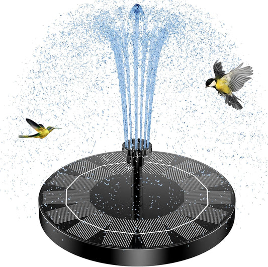 AISITIN Solar Fountain Pump 2.5W, 6.7" Solar Powered Water Fountain Pump for Bird Bath, solar pump for fountain with 6 Nozzles for Garden, Ponds, Pool, Fish Tank, Outdoor and Aquarium
