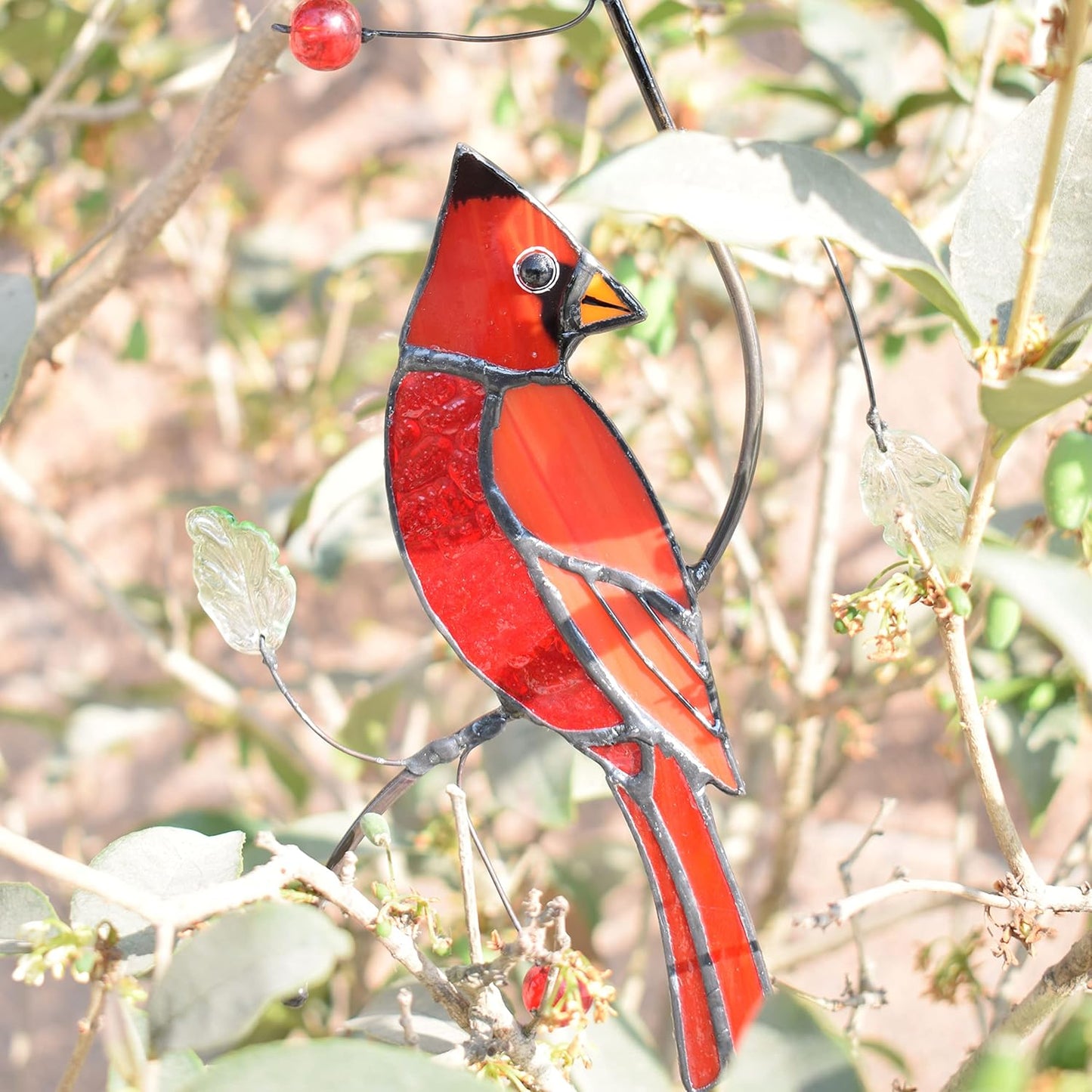 Lolitarcrafts Bigger Cardinal Stained Glass Window Hangings Cute Birds