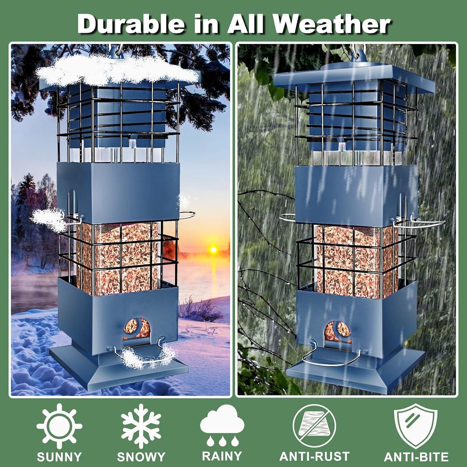 Squirrel Proof Bird Feeder,3Lbs Metal Birdfeeders Squirrel Proof with 