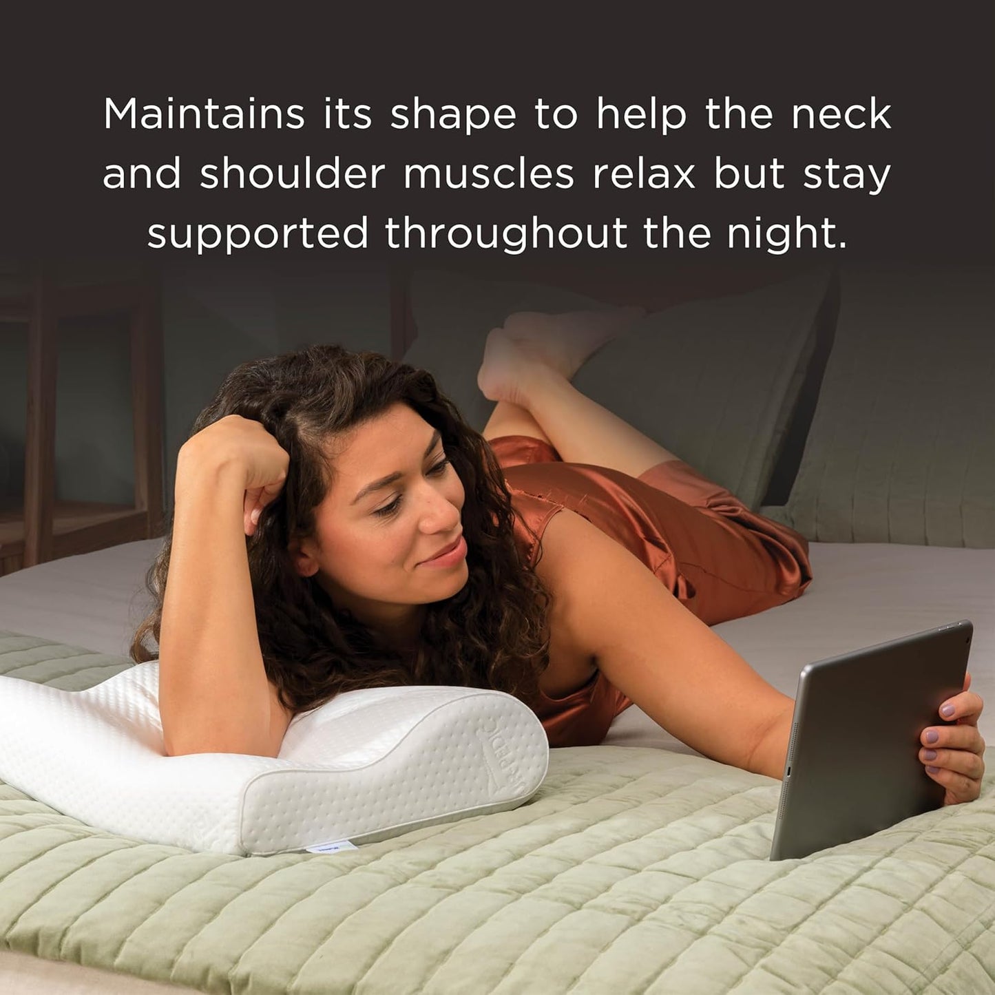Tempur-Pedic TEMPUR-Ergo Neck Pillow, Medium Profile, White
