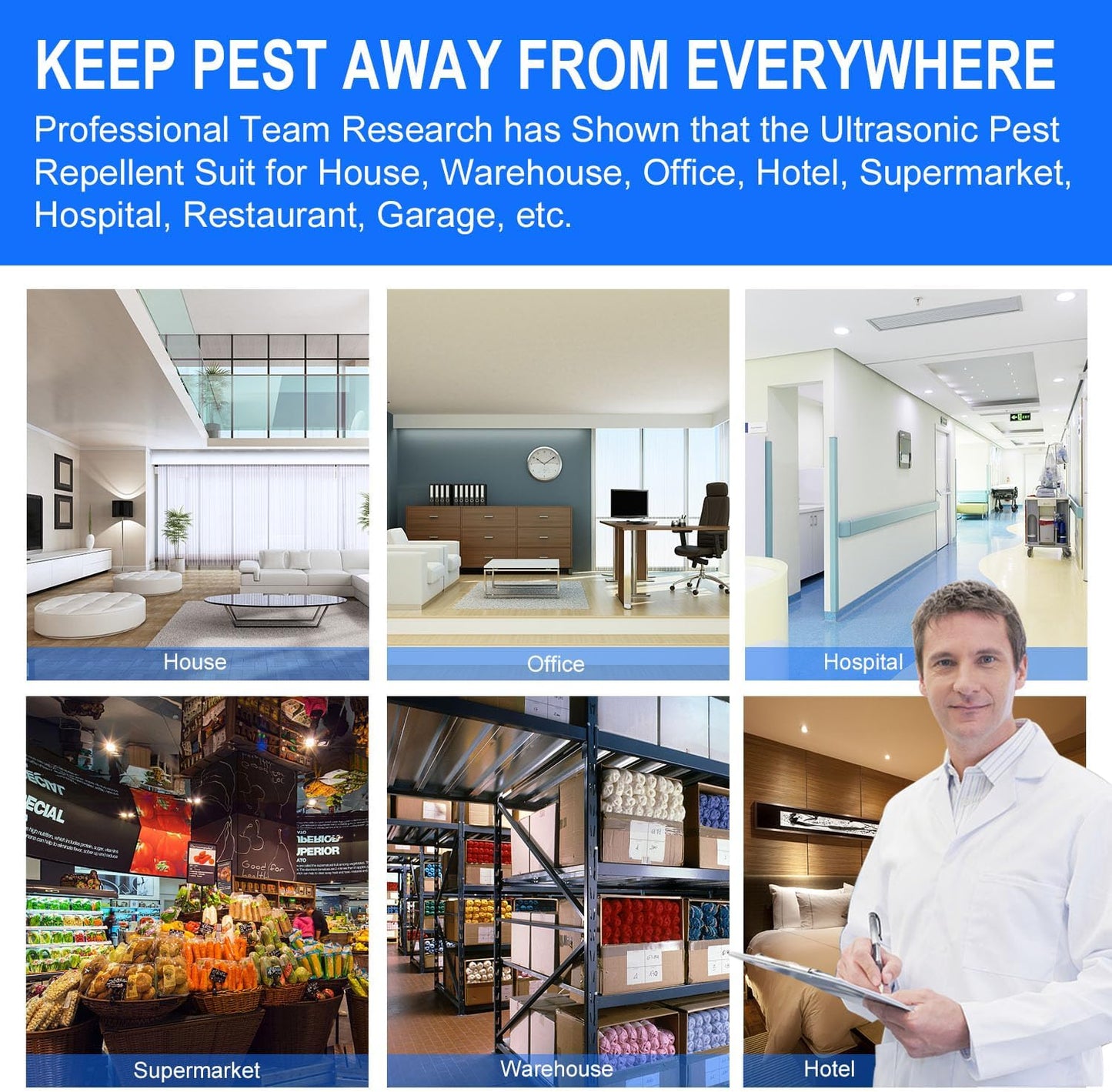 Ultrasonic Pest Repellent 6 Pack, Electronic Plug in Indoor Ultrasonic